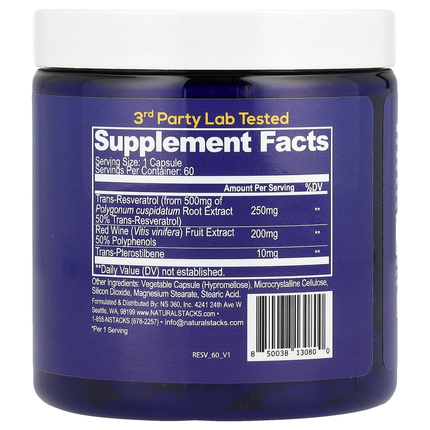 Natural Stacks, Resveratrol+, 60 Vegan Capsules - Image 2