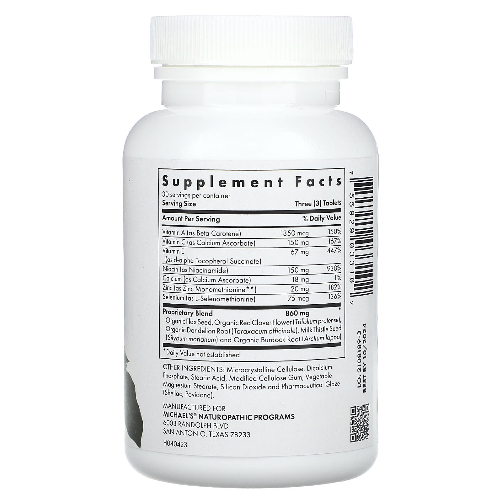 Michael's Health, Skin Factors, 90 Vegetarian Tablets - Image 2