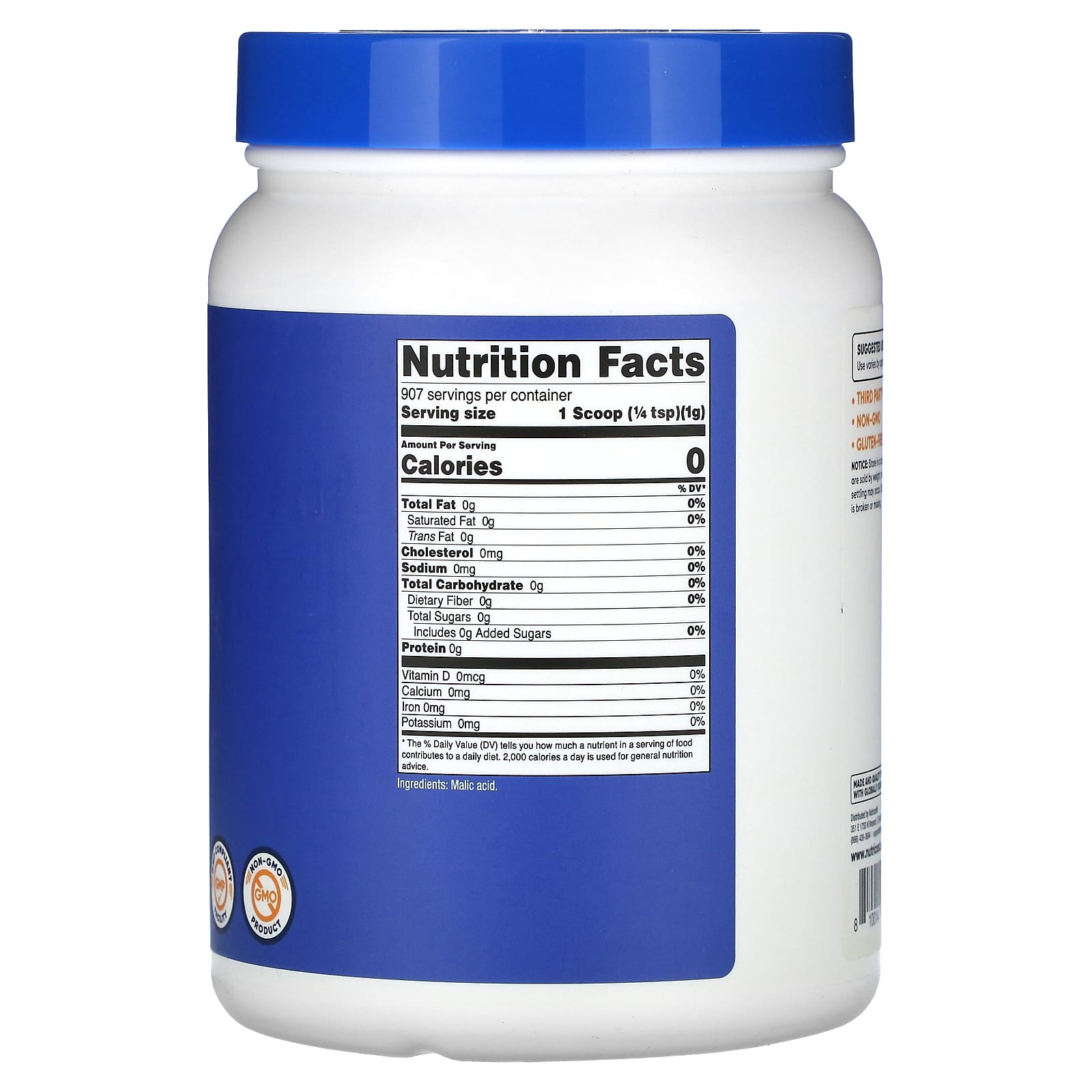 Nutricost, Malic Acid, Unflavored, 32 oz (907 g) - Image 2