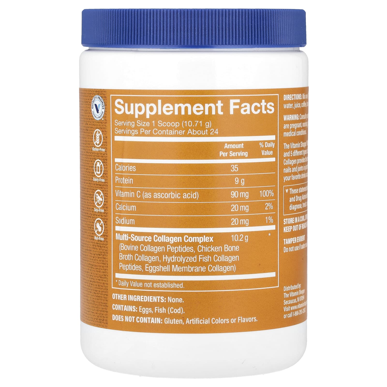 The Vitamin Shoppe, Multi-Source Collagen, Unflavored, 9 oz (257 g) - Image 2