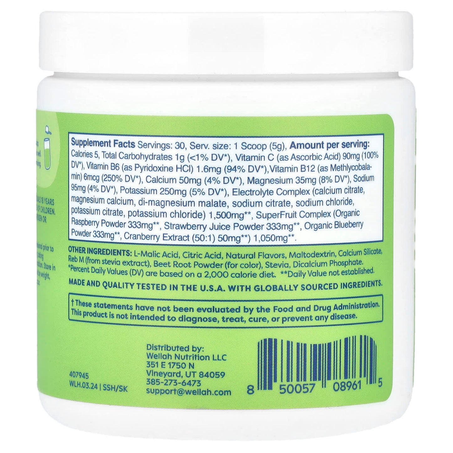Wellah, Splish Splash Hydration, Strawberry Kiwi, 5.3 oz (147 g) - Image 2