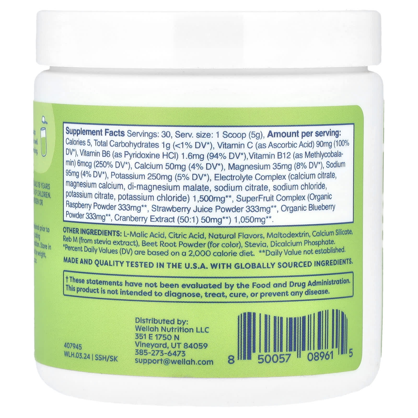 Wellah, Splish Splash Hydration, Strawberry Kiwi, 5.3 oz (147 g) - Image 2