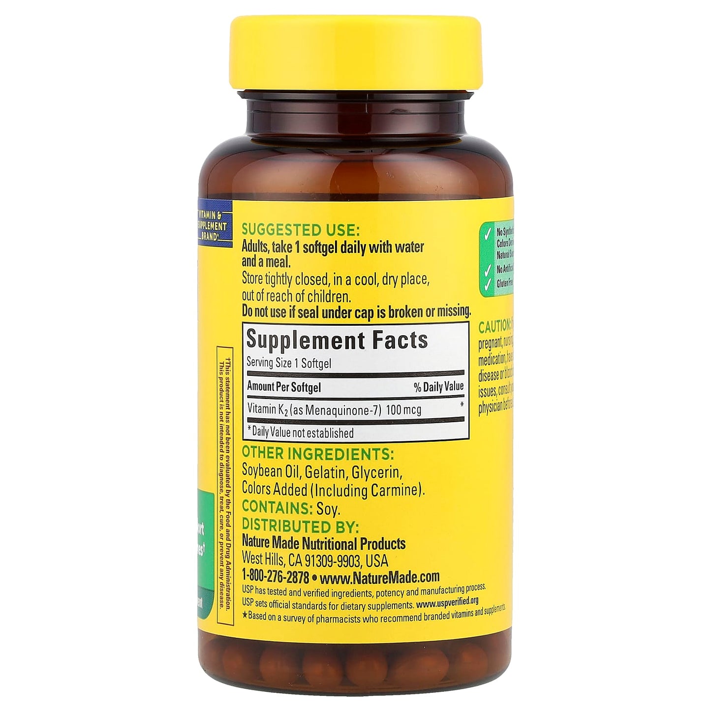 Nature Made, Vitamin K2, 100 mcg, 30 Softgels - Image 2