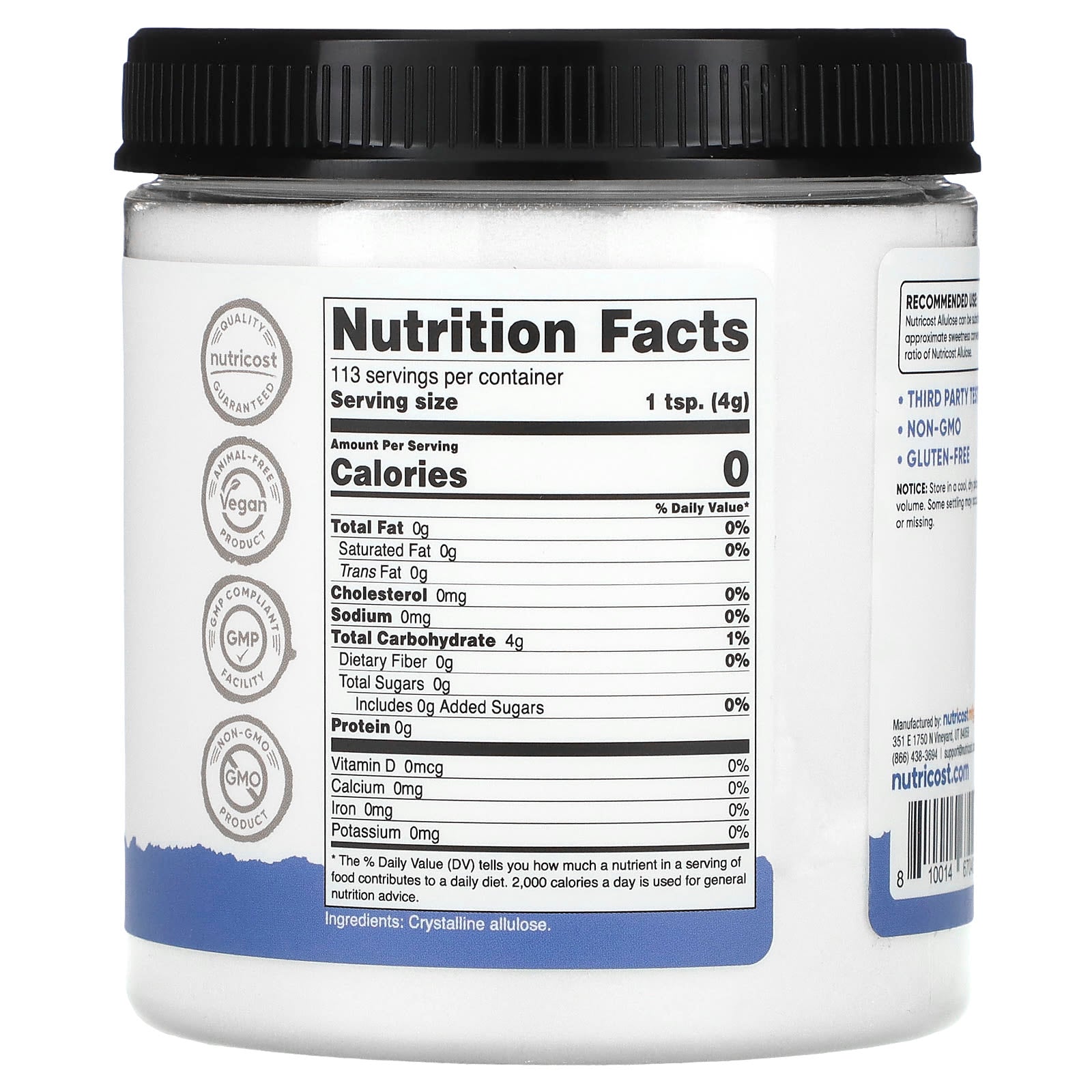 Nutricost, Pantry, Allulose, 1 lb (454 g) - Image 2