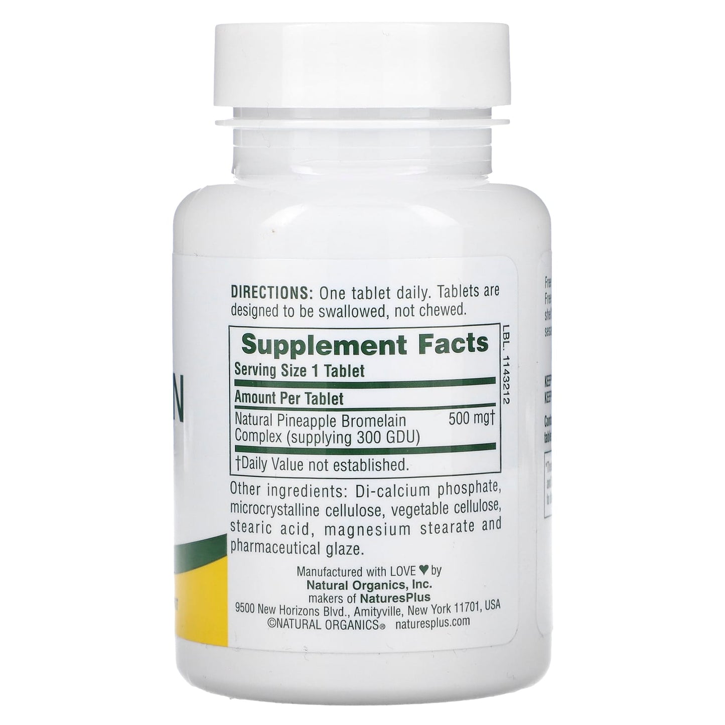 NaturesPlus, Bromelain, 500 mg, 60 Tablets - Image 2