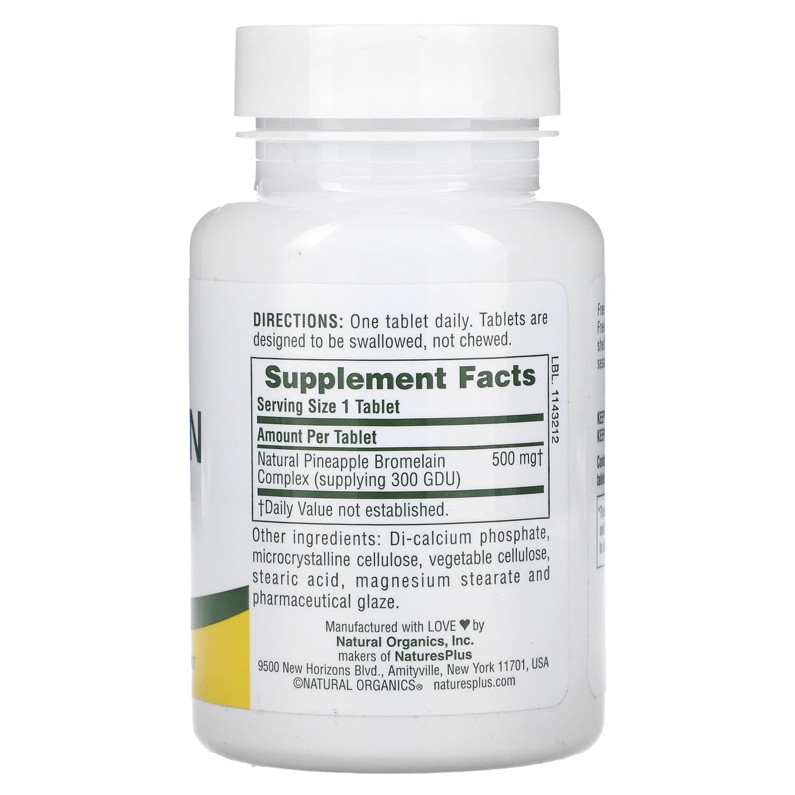 NaturesPlus, Bromelain, 500 mg, 60 Tablets - Image 2