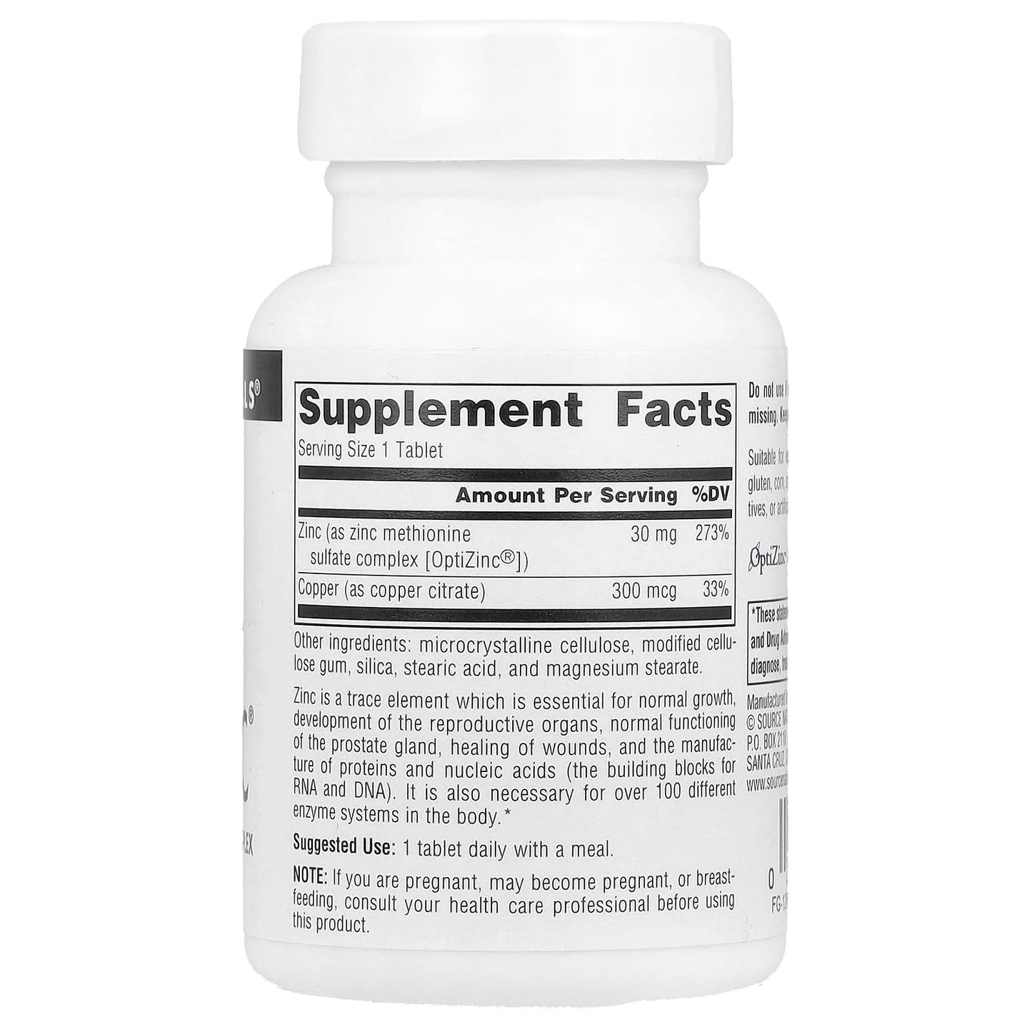 Source Naturals, OptiZinc®, 60 Tablets - Image 2