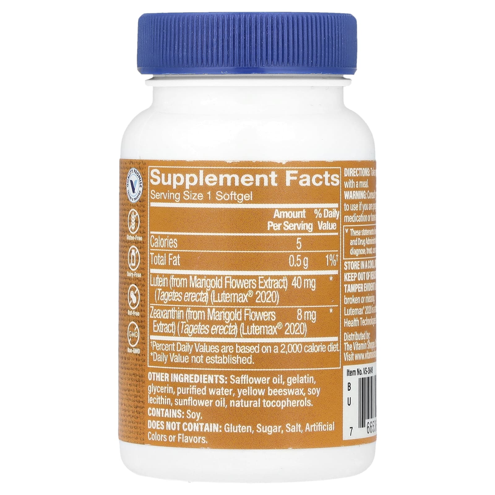 The Vitamin Shoppe, Lutein with Zeaxanthin, 60 Softgels - Image 2