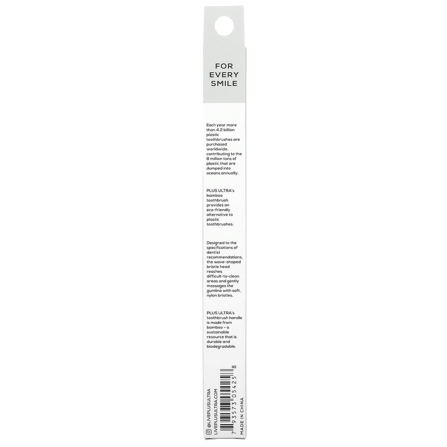 Plus Ultra, Bamboo Toothbrush, Brush Smile Repeat, Soft, Adult, 1 Toothbrush - Image 2