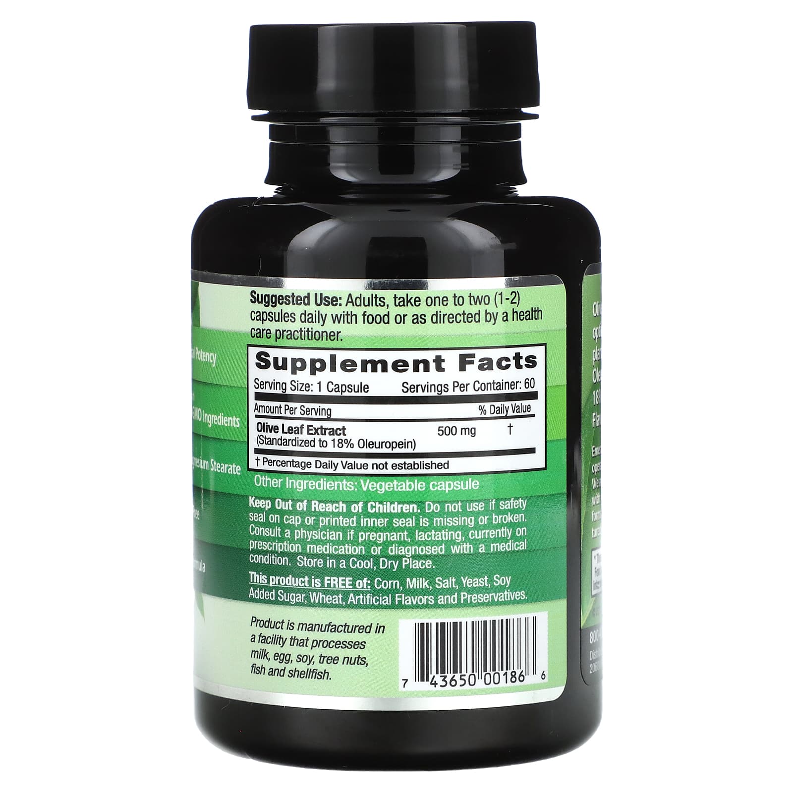 Emerald Laboratories, Mediterranean Olive Leaf , 500 mg, 60 Vegetable Caps