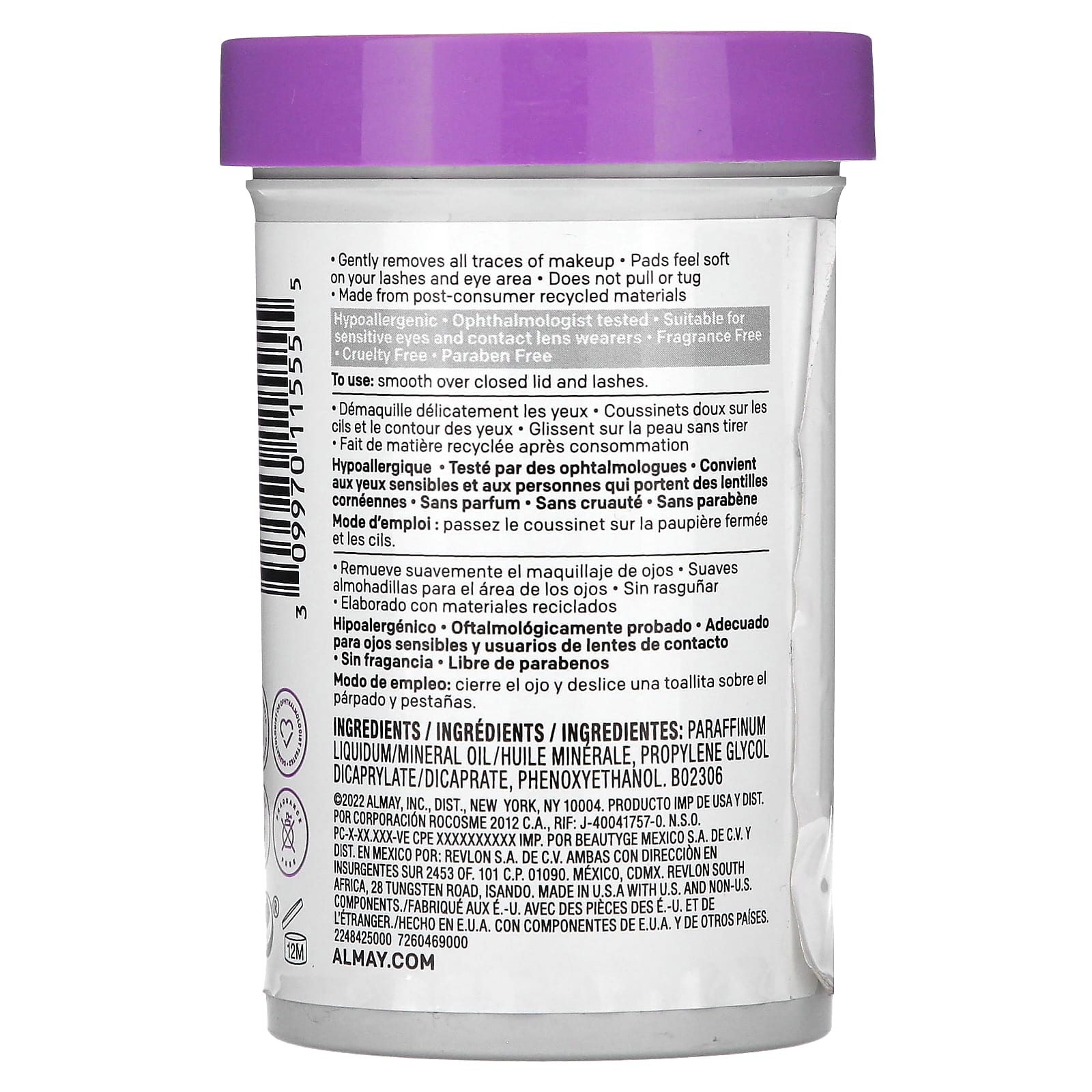Almay Eye Makeup Remover Pads, Gentle & Effective, 120 Pads - Image 2