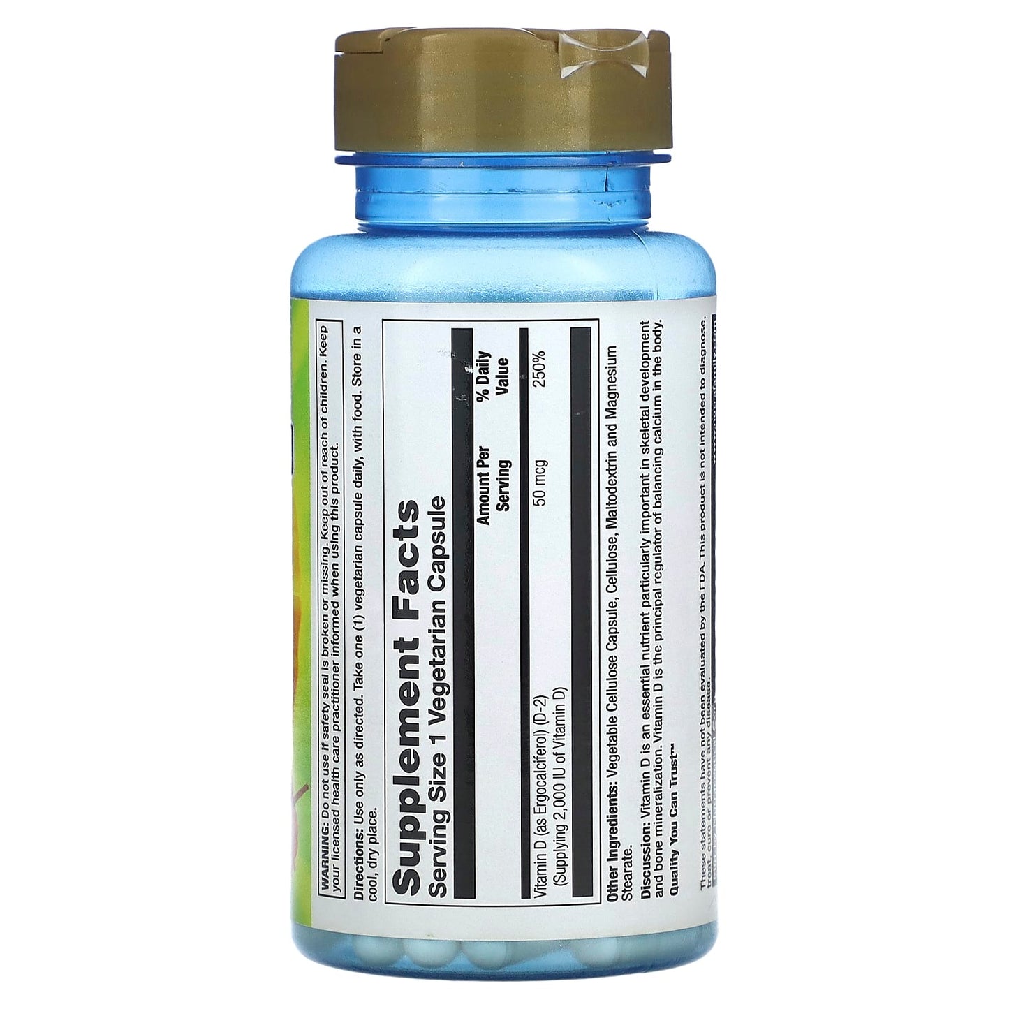 Nature's Life, Vitamin D-2, 50 mcg (2,000 IU), 90 Vegetarian Capsules - Image 2