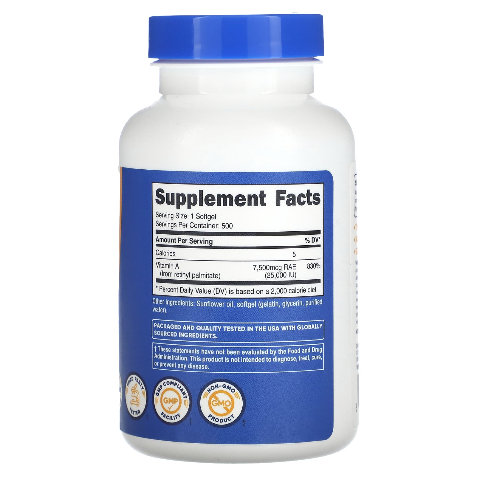 Nutricost, Vitamin A, 25,000 IU, 500 Softgels - Image 2