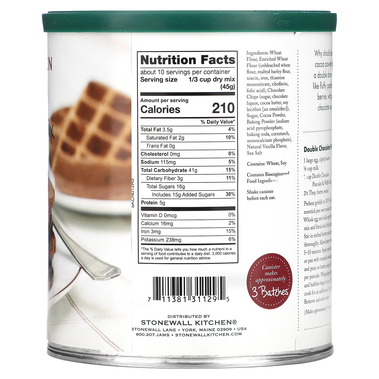 Stonewall Kitchen, Double Chocolate Pancake & Waffle Mix, 16 oz (453.6 g) - Image 2