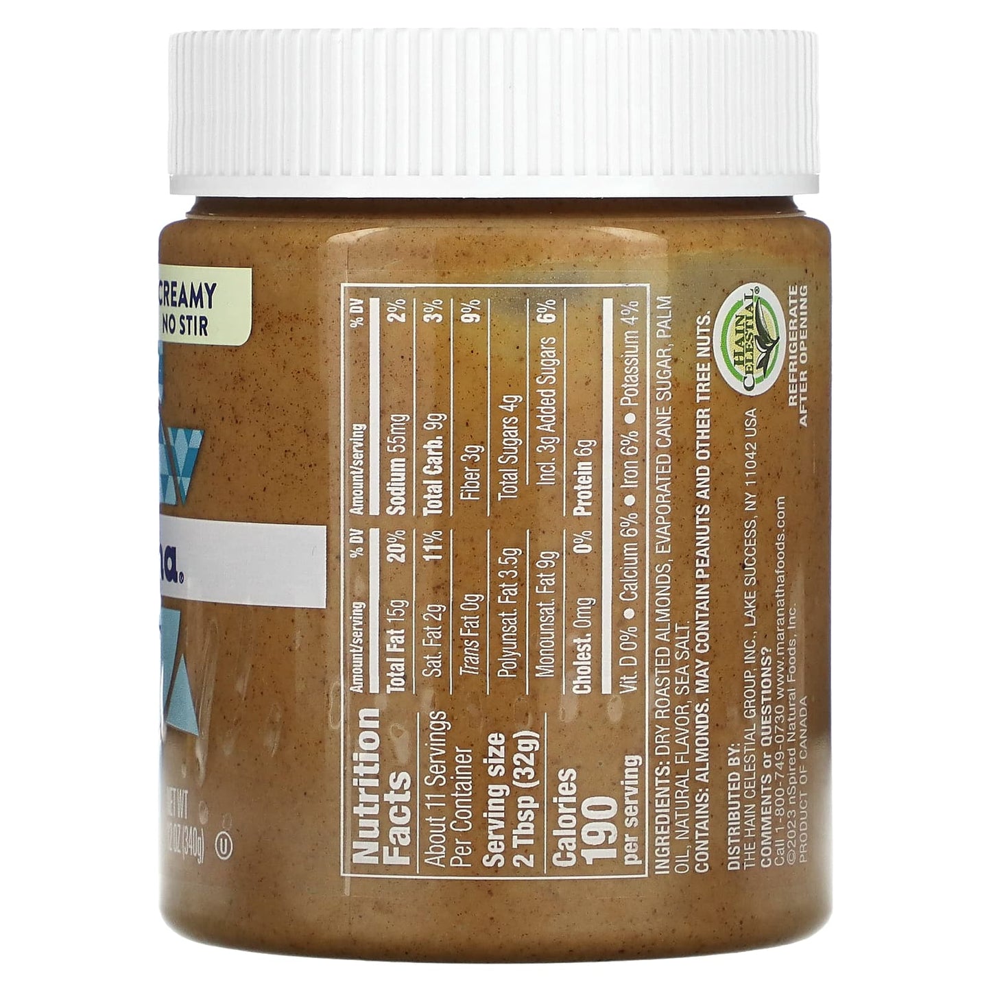 MaraNatha, Organic Almond Butter, Coconut, Creamy, 12 oz (340 g) - Image 2