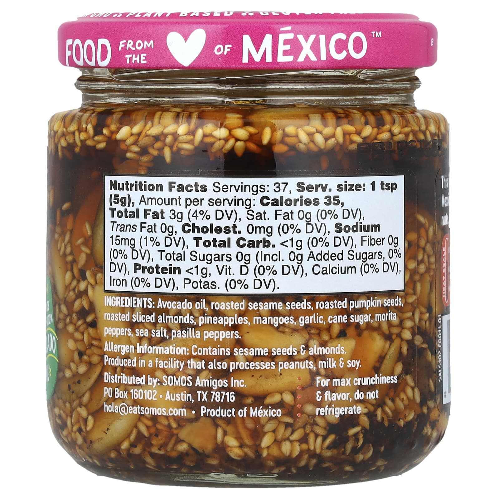 Somos, Salsa Macha, Mexican Chili Crisp, Mango & Pineapple, Medium, 6.5 oz (185 g) - Image 2