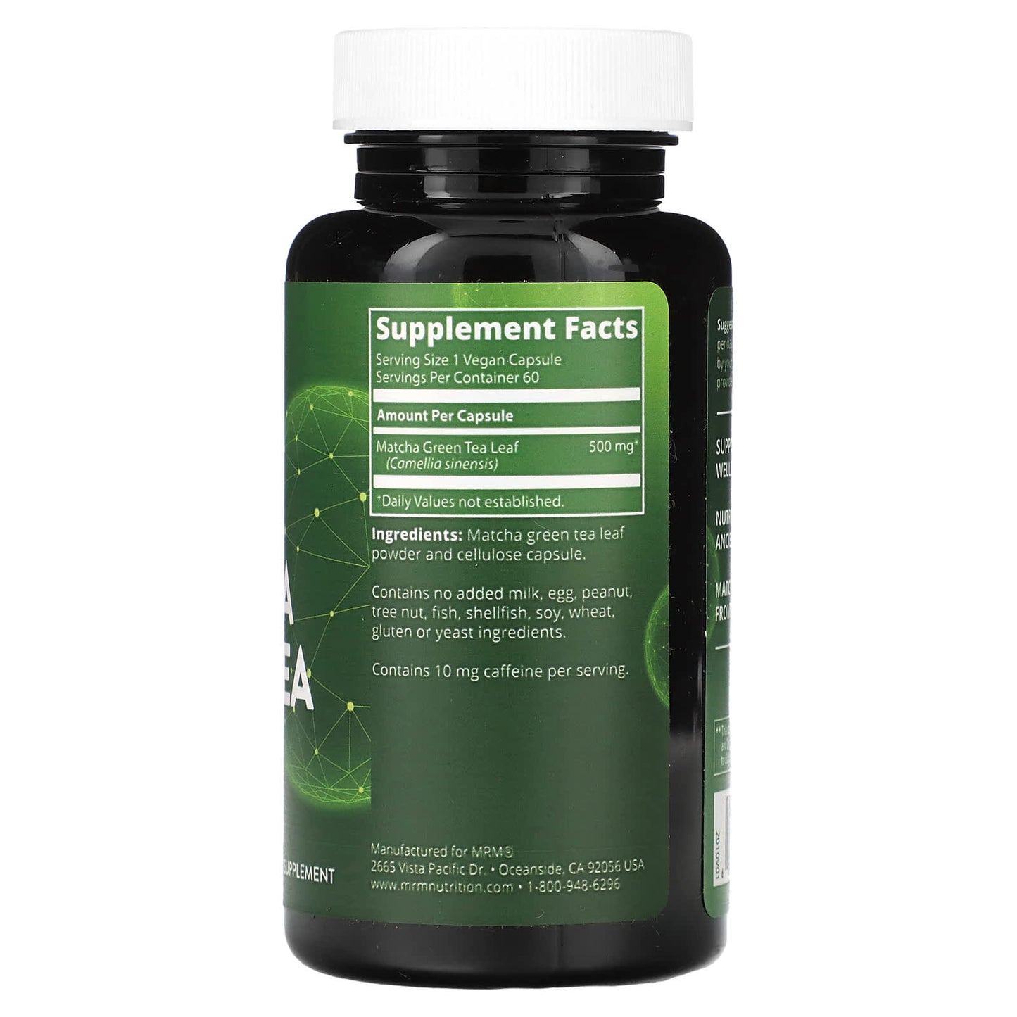 MRM Nutrition, Matcha Green Tea, 60 Vegan Capsules (500 mg per Capsule)