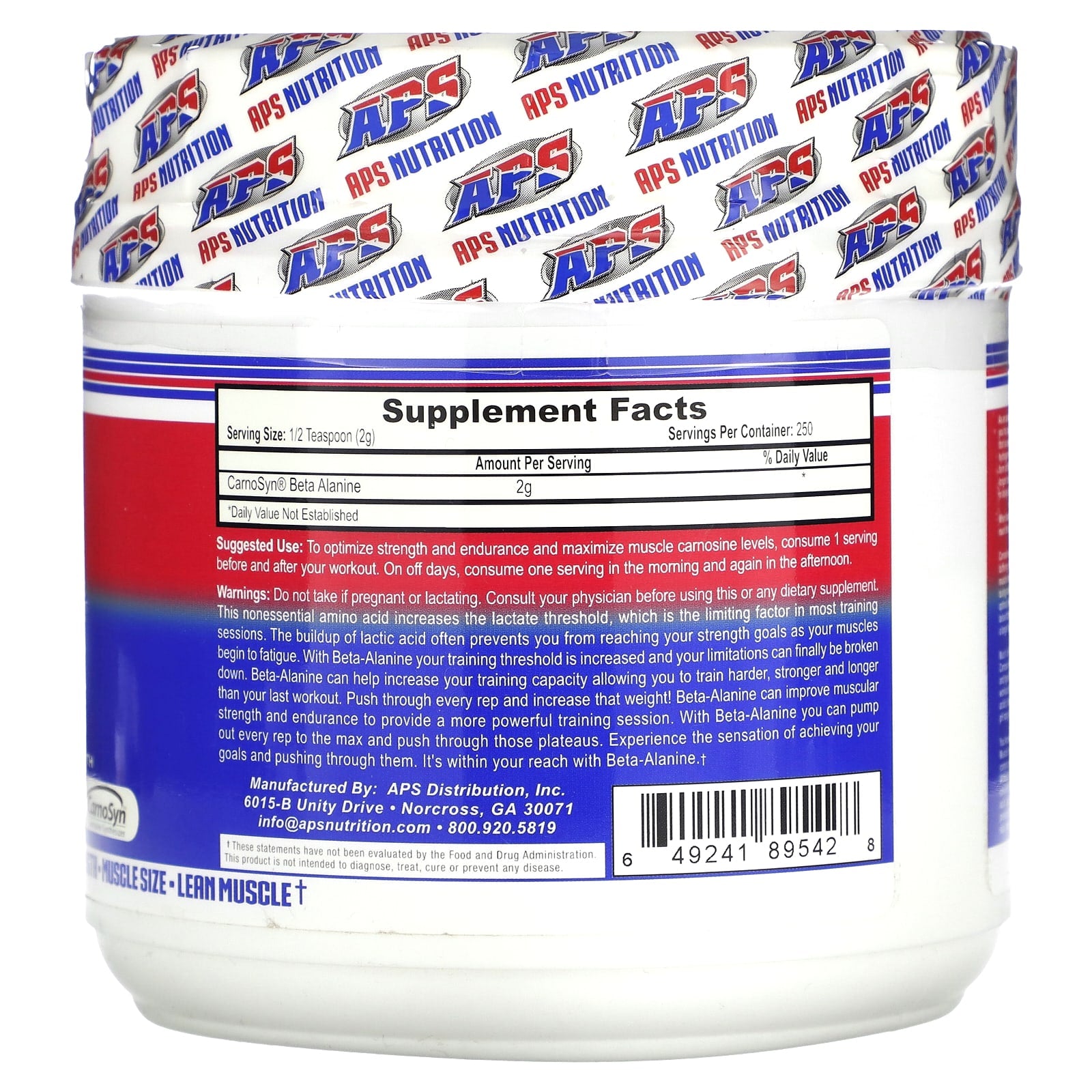 APS Beta Alanine 500g - Boost Endurance & Strength - Image 2