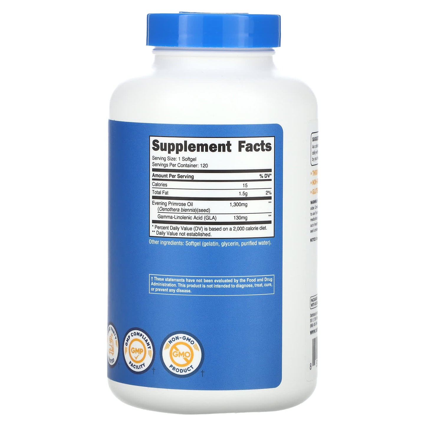 Nutricost, Evening Primrose Oil, 1,300 mg, 120 Softgels - Image 2