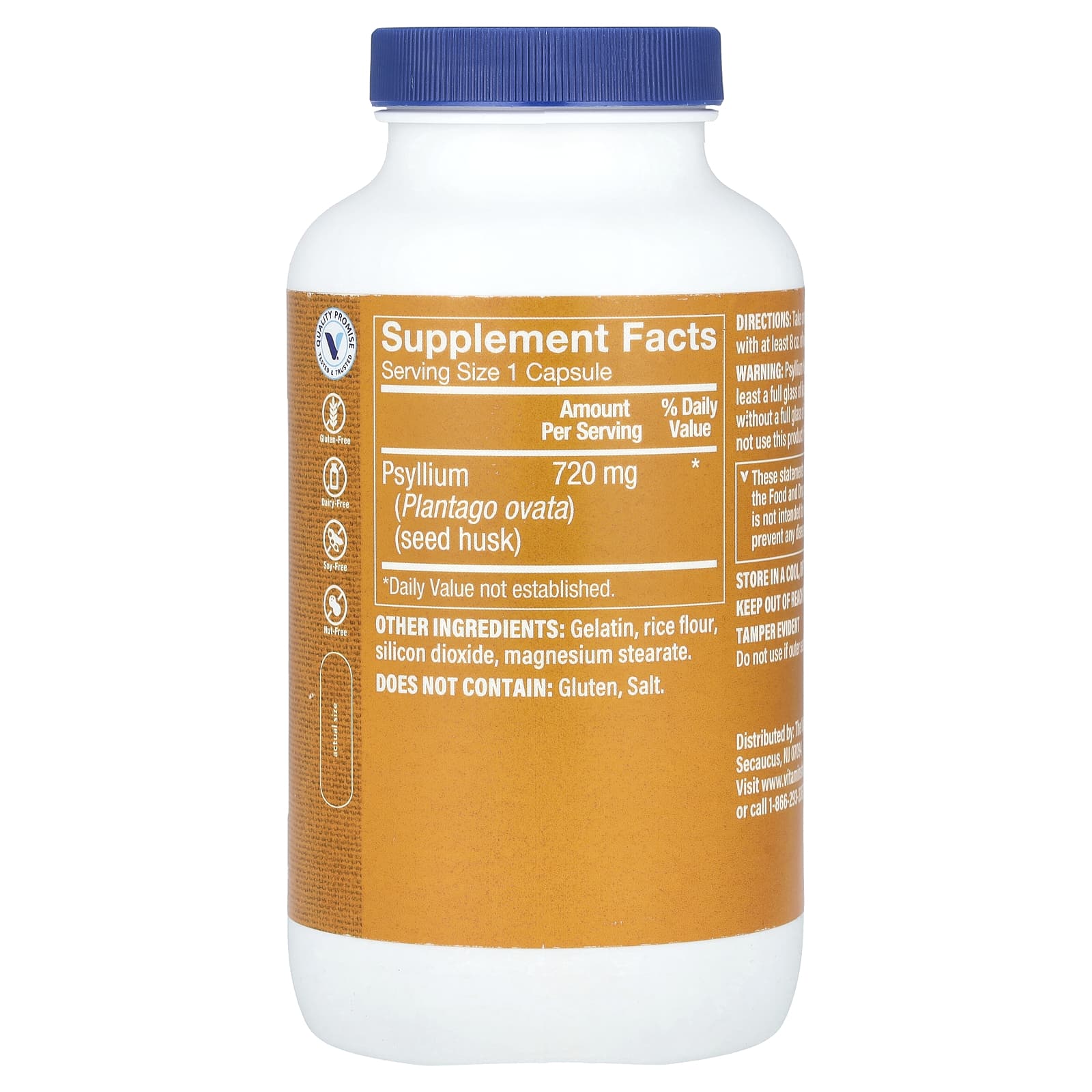 The Vitamin Shoppe, Psyllium Husks, 300 Capsules (720 mg per Capsule) - Image 2