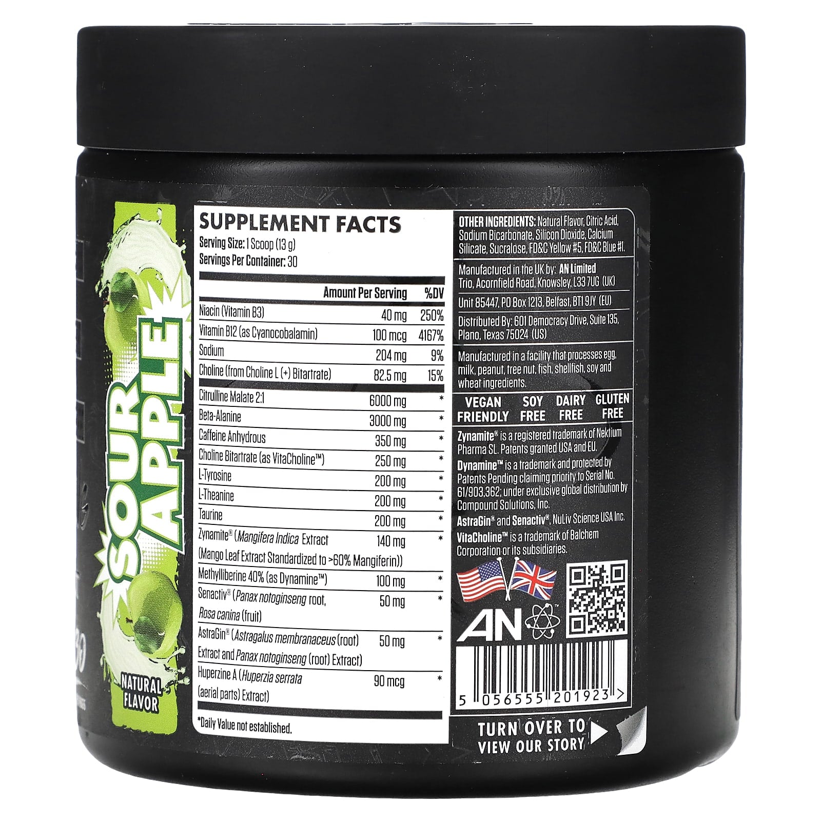 ABE Ultimate Pre-Workout | Sour Apple Flavor | 13.75 oz (390g) - Image 2