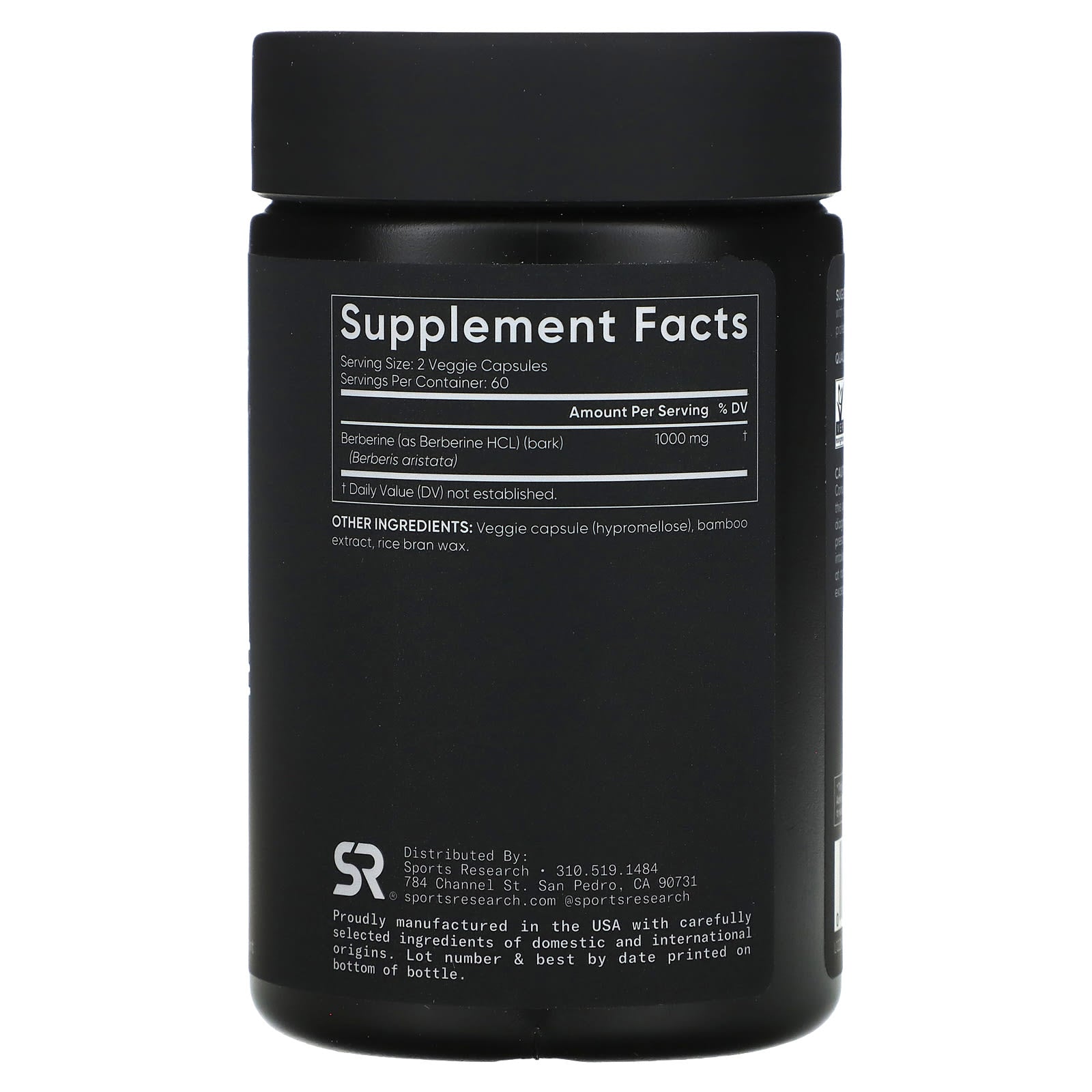 Sports Research, Berberine, 120 Veggie Capsules (500 mg per Capsule) - Image 2