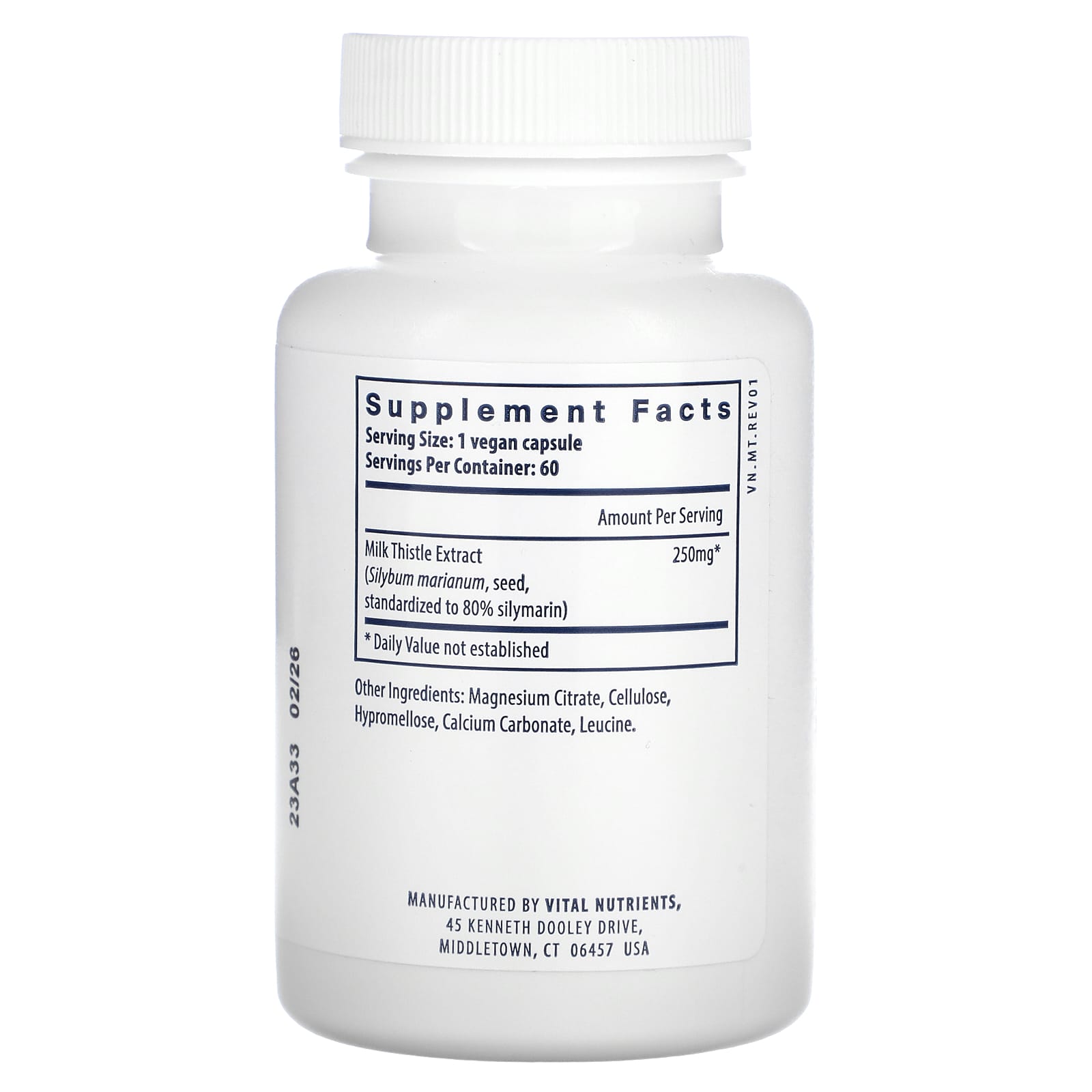 Vital Nutrients, Milk Thistle Extract, 250 mg, 60 Vegan Capsules - Image 2