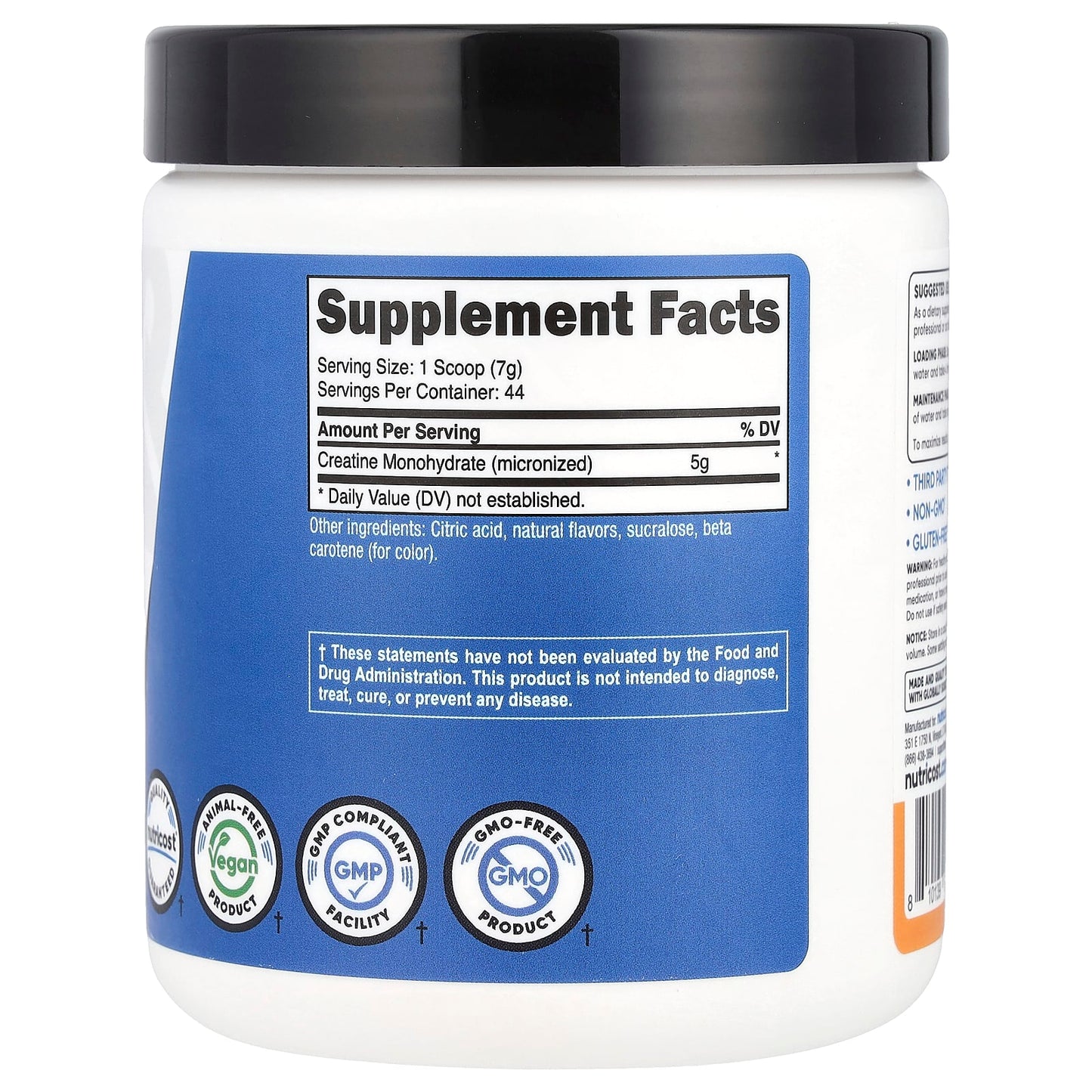 Nutricost, Performance, Creatine Monohydrate, Mandarin Orange, 10.7 oz (300 g) - Image 2