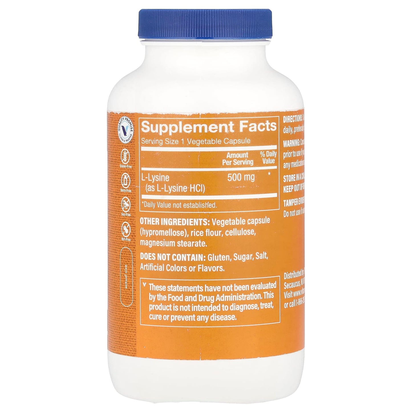 The Vitamin Shoppe, L-Lysine, 500 mg, 300 Vegetable Capsules - Image 2