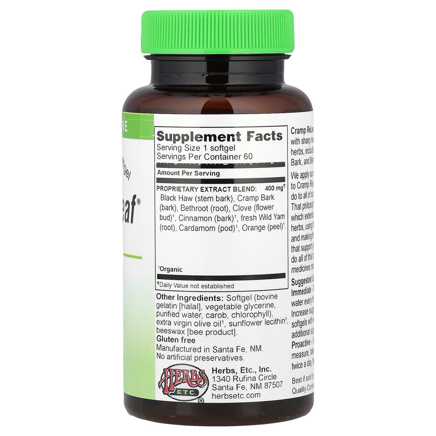 Natural Menstrual Cramp Relief Softgels by Herbs Etc. - Image 2