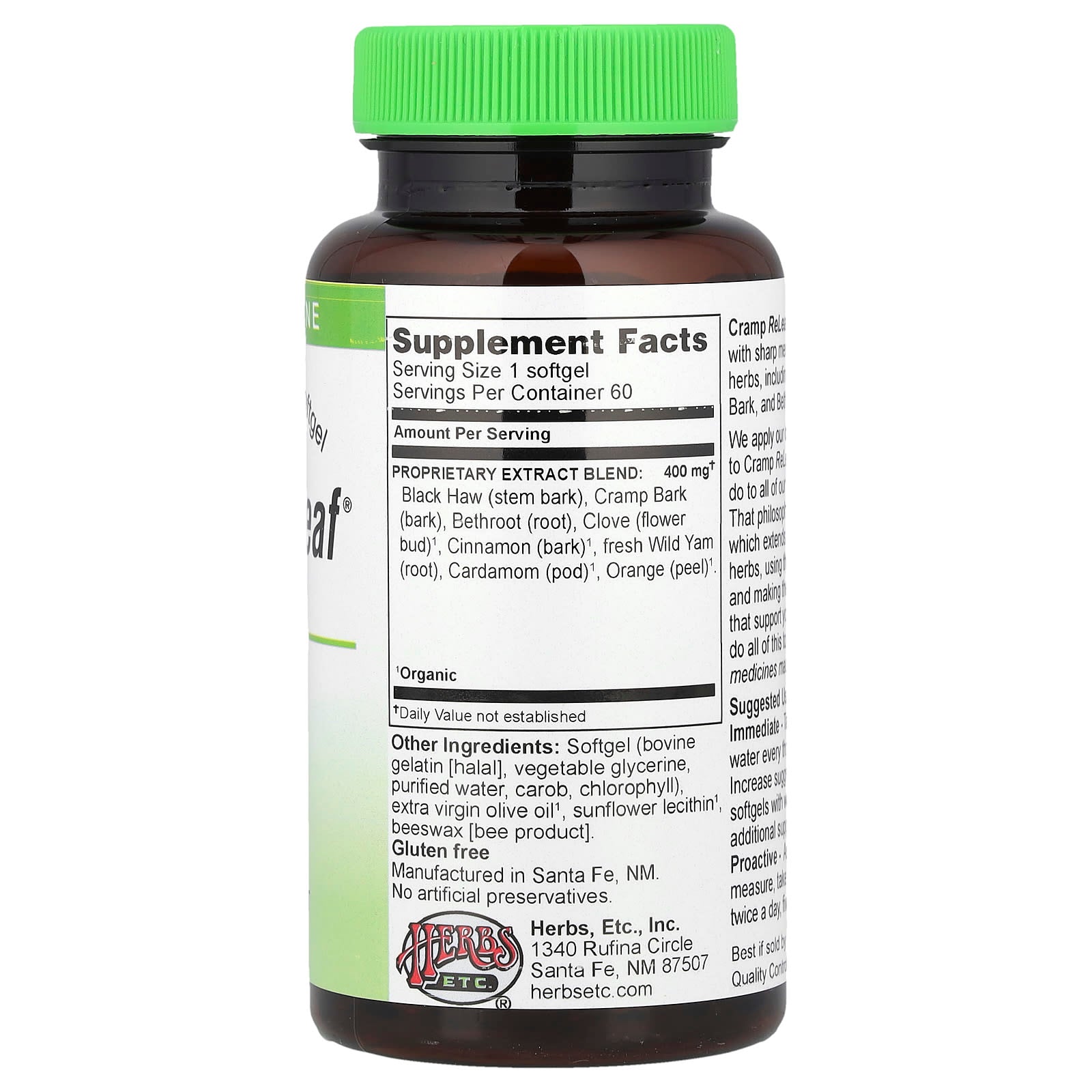 Natural Menstrual Cramp Relief Softgels by Herbs Etc. - Image 2