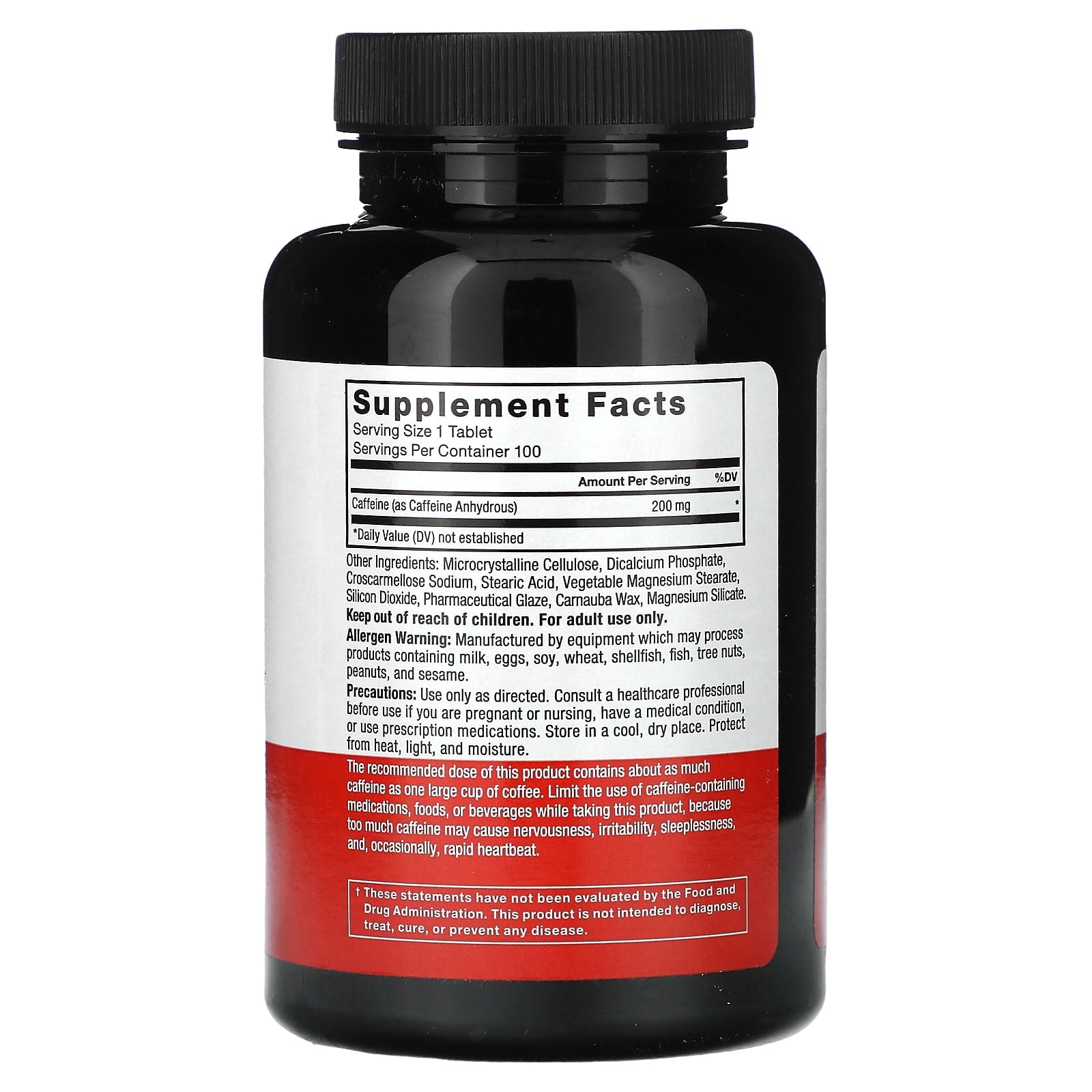 Boost Energy & Performance with Force Factor Caffeine 200mg, 100 Tablets - Image 2