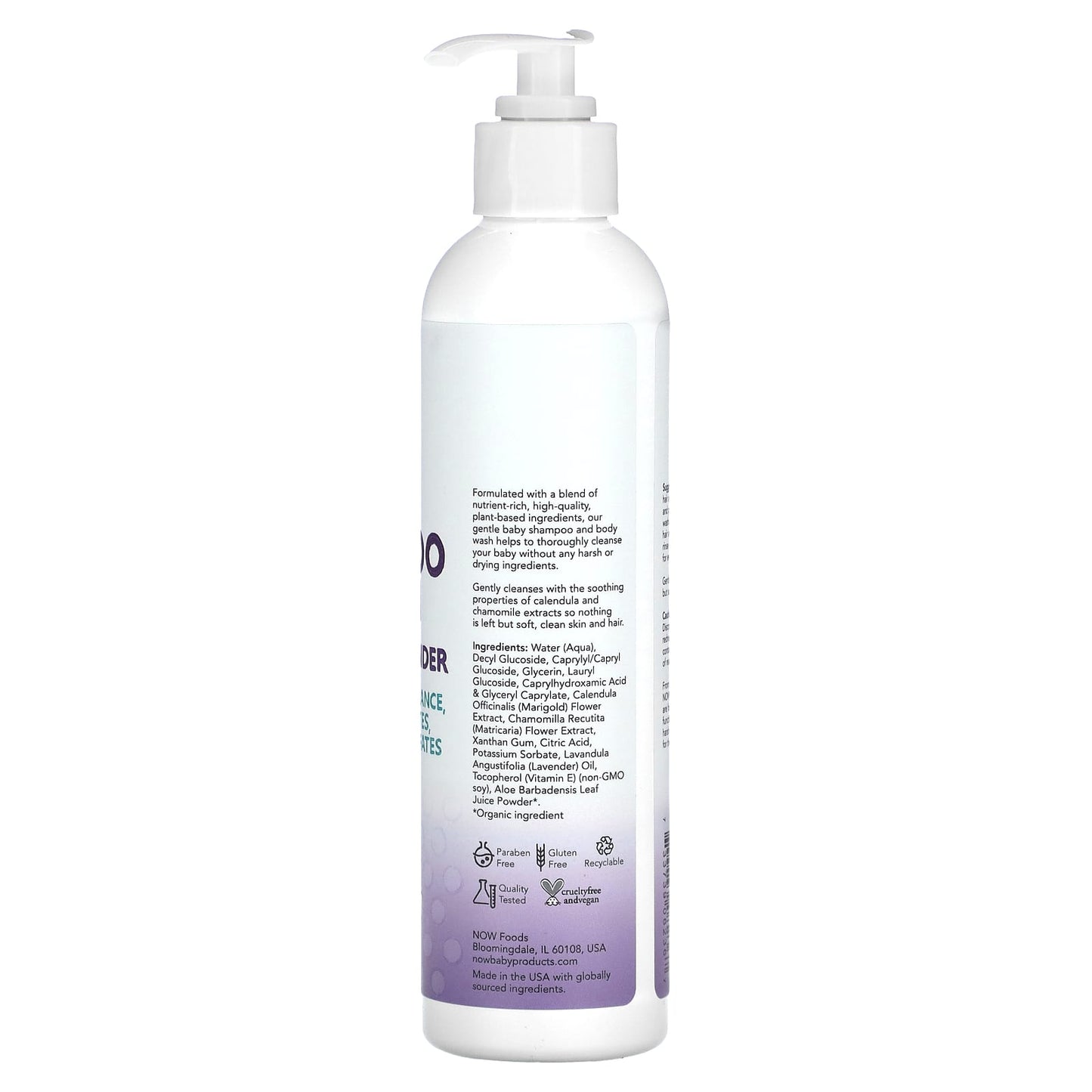 NOW Foods, Baby, Gentle Shampoo & Wash, Calming Lavender, 8 fl oz (237 ml) - Image 2