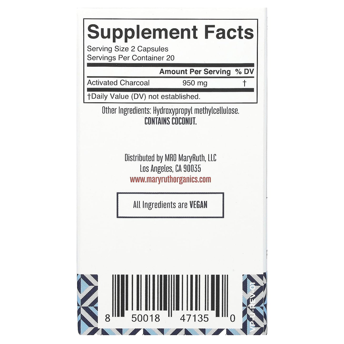 MaryRuth's, Activated Charcoal Capsules, 40 Capsules (475 mg per Capsule) - Image 2