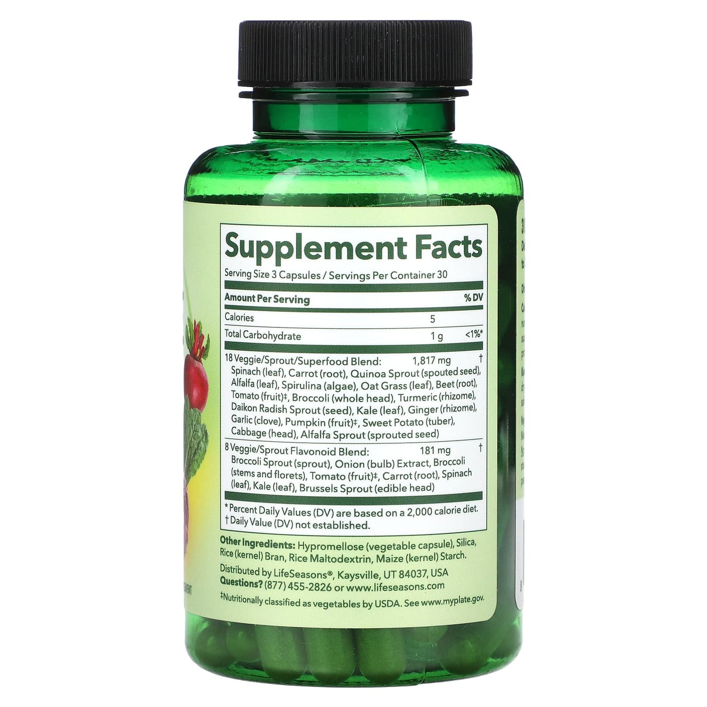 LifeSeasons, Veggie Boost, 90 Capsules - Image 2