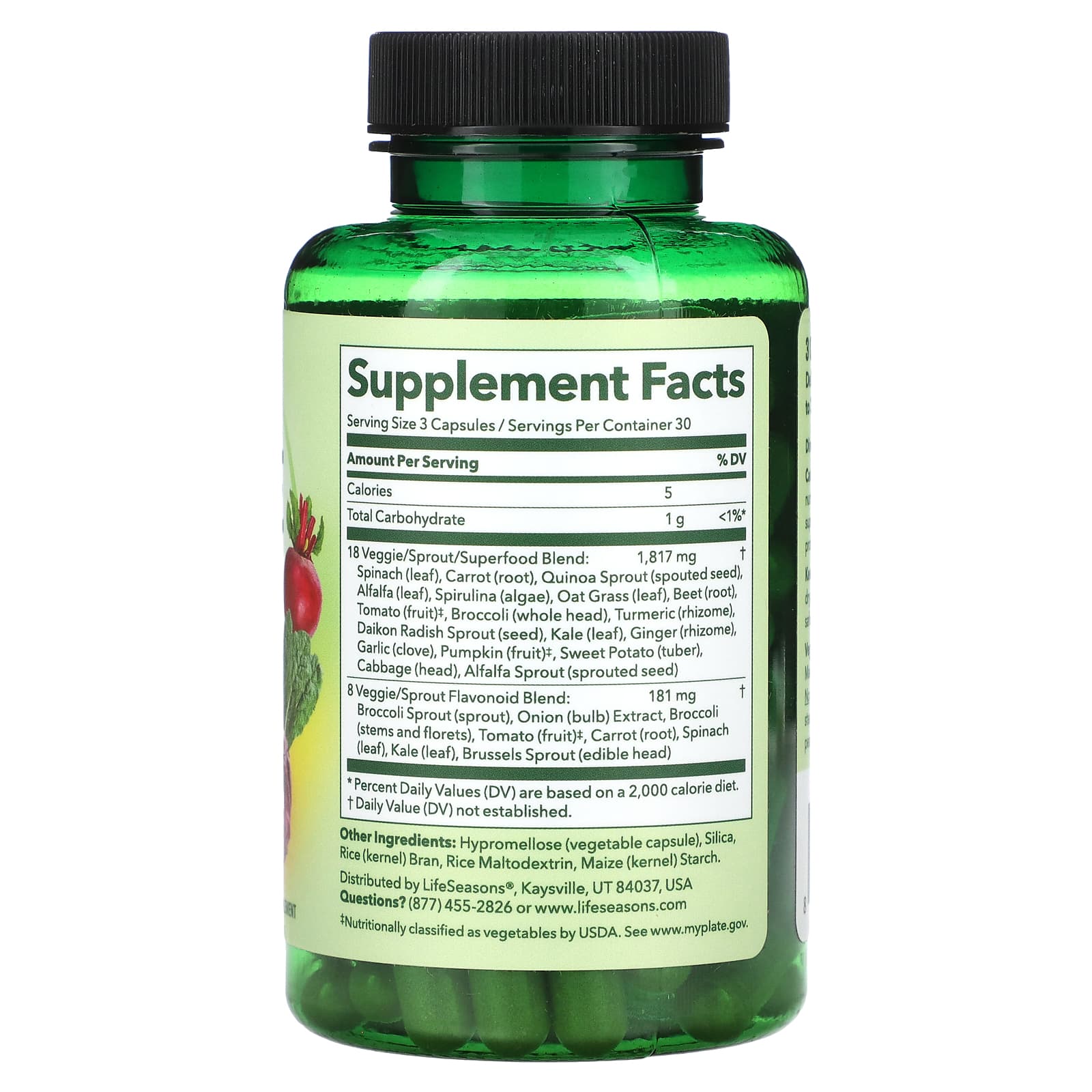 LifeSeasons, Veggie Boost, 90 Capsules - Image 2