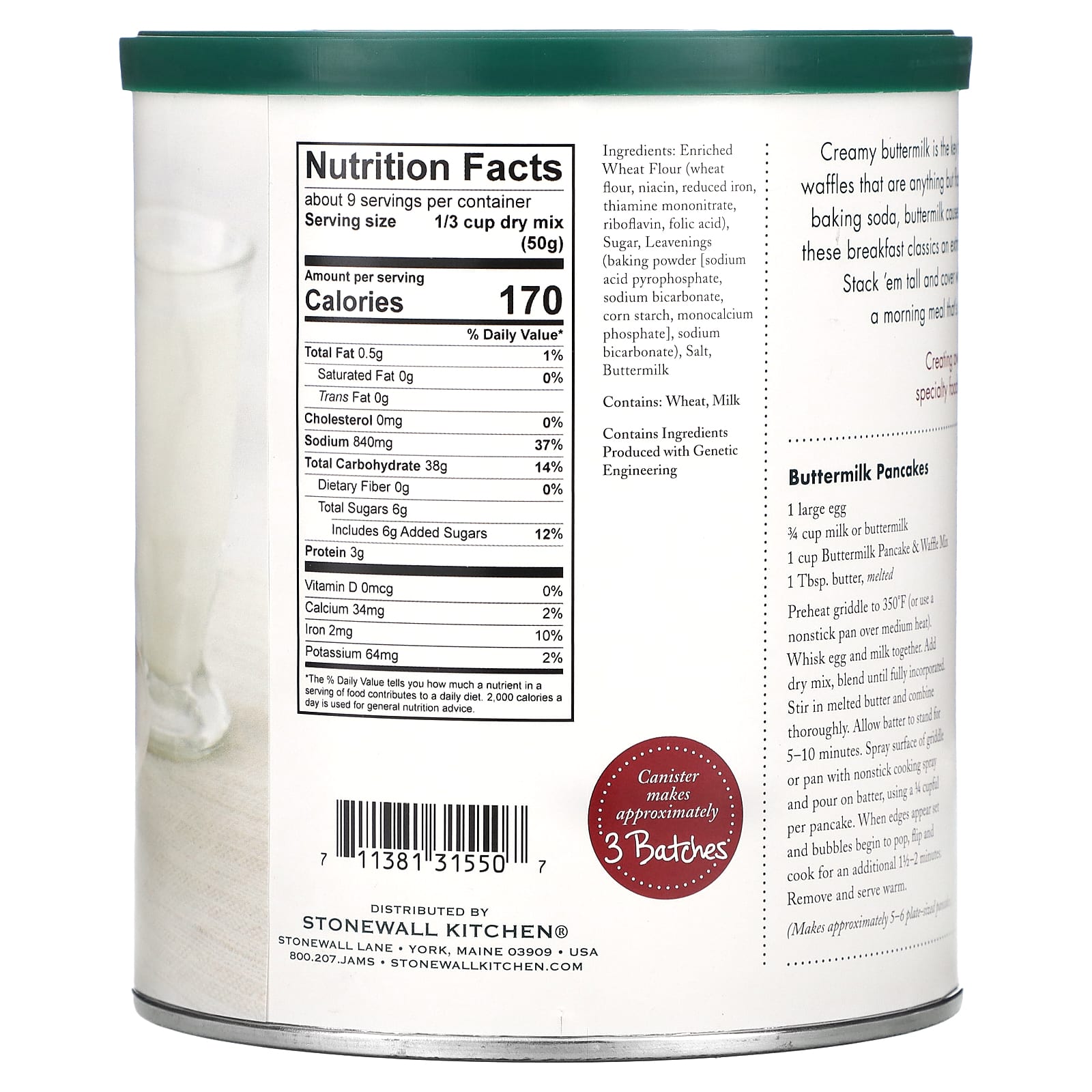 Stonewall Kitchen, Buttermilk Pancake & Waffle Mix, 16 oz (453.6 g) - Image 2