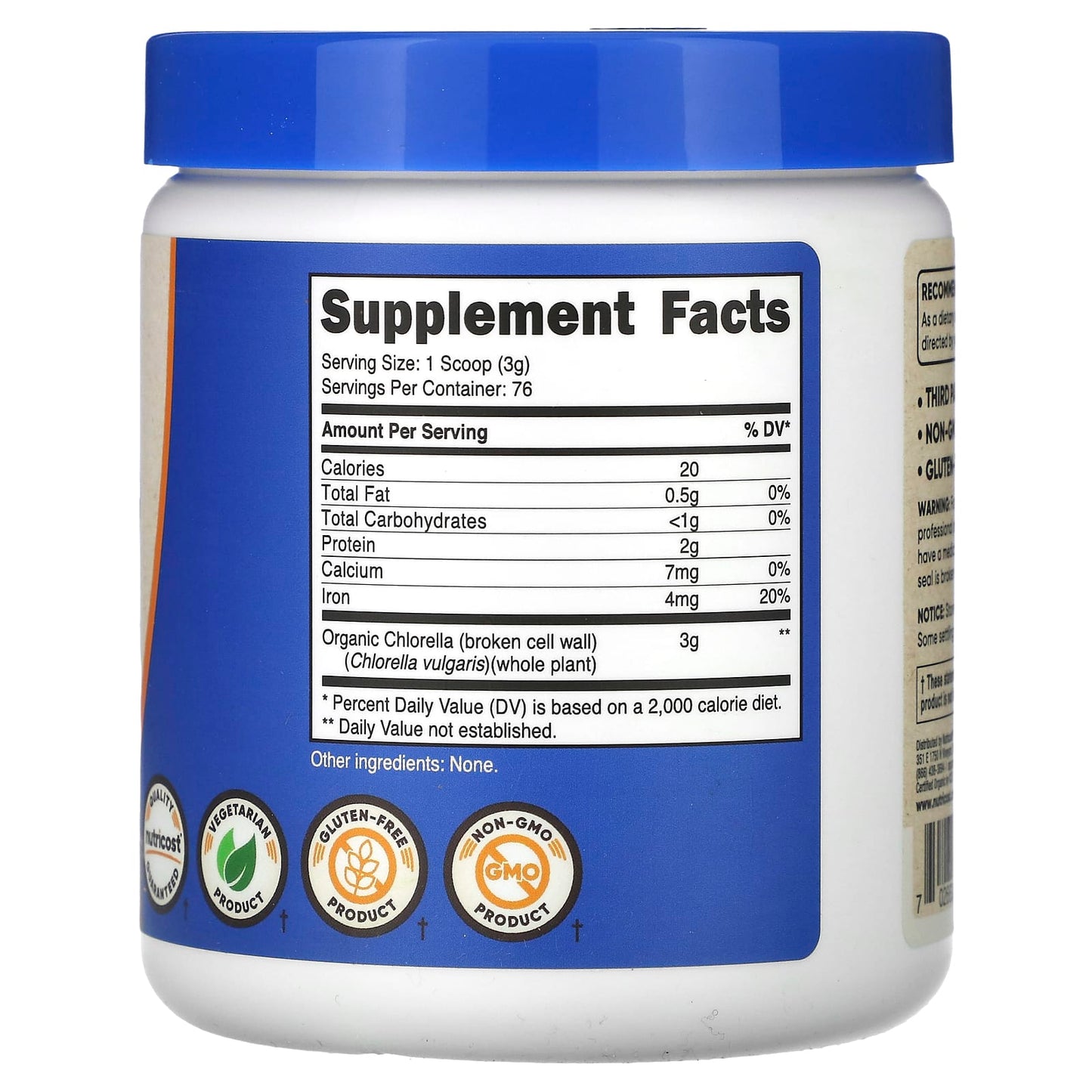 Nutricost, Organic Chlorella, Unflavored, 8 oz (227 g) - Image 2