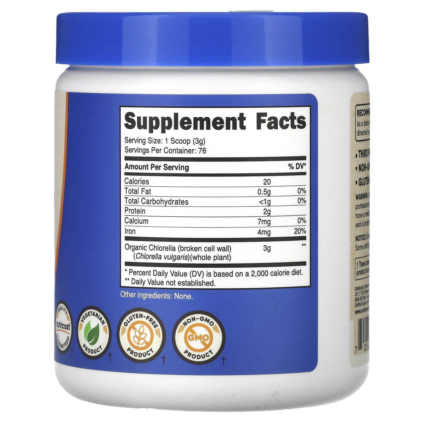Nutricost, Organic Chlorella, Unflavored, 8 oz (227 g) - Image 2