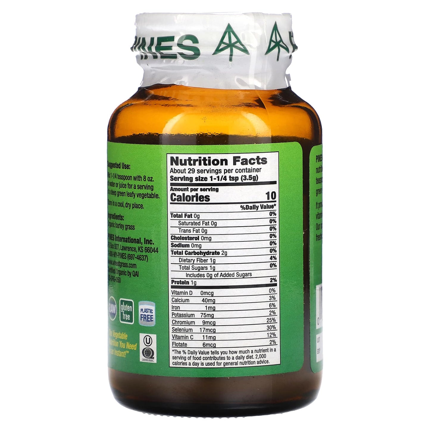 Pines International, Barley Grass Powder , 3.5 oz (100 g) - Image 2