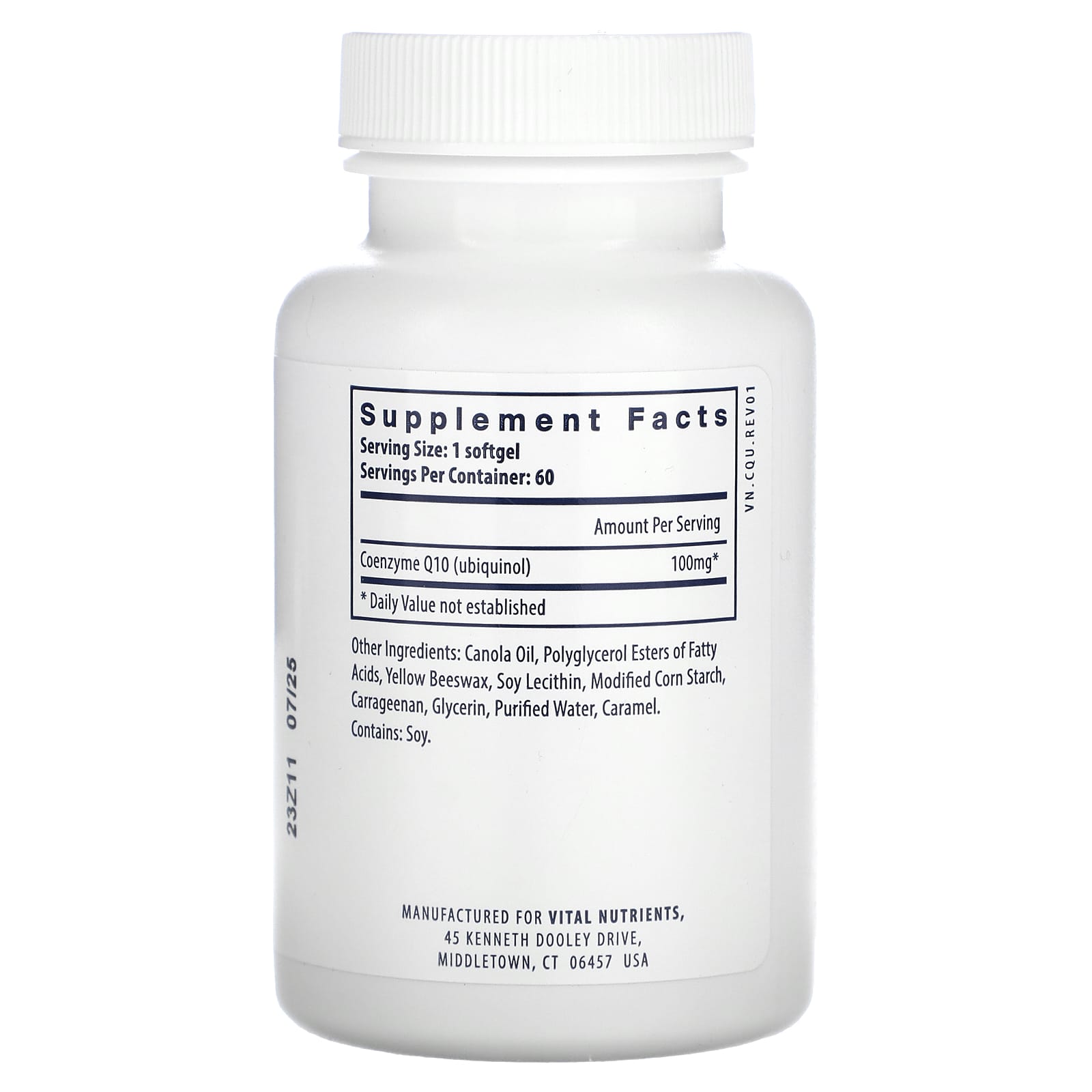 Vital Nutrients, Ubiquinol CoQ10, 100 mg, 60 Softgels - Image 2
