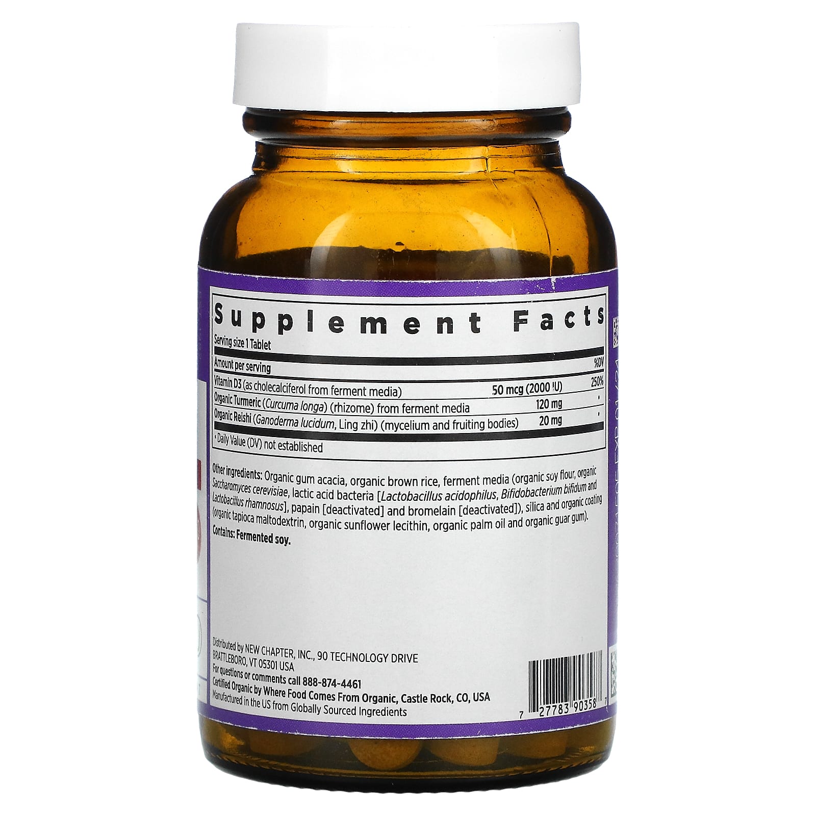 New Chapter, Fermented Vitamin D3, 2,000 IU, 90 Vegetarian Tablets - Image 2