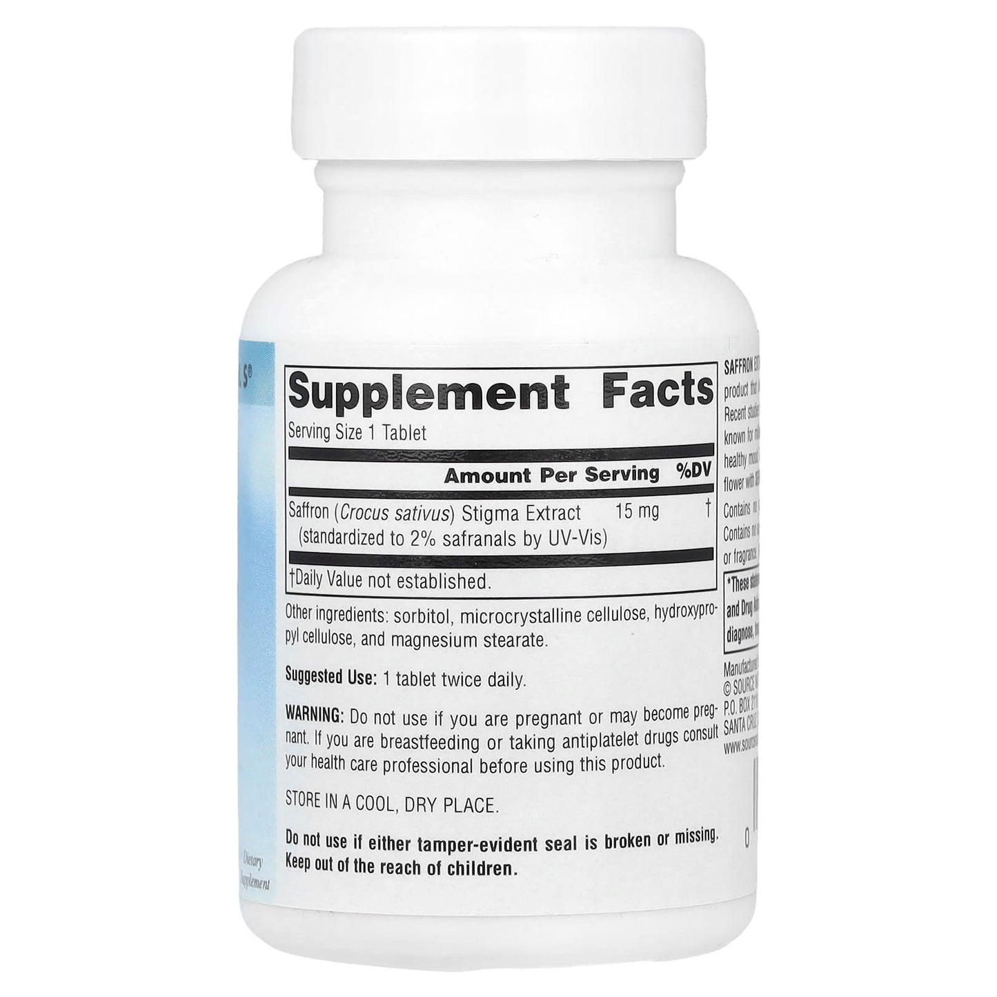 Source Naturals, Serene Science®, Saffron Extract, 15 mg, 60 Tablets - Image 2