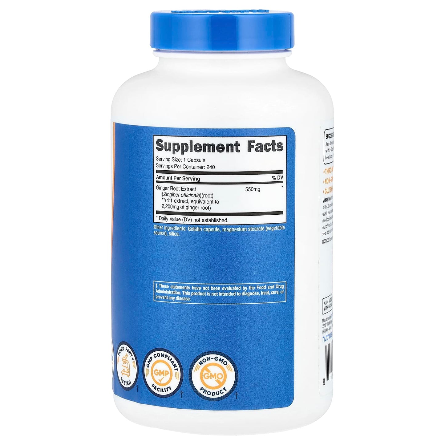 Nutricost, Ginger Root Extract , 2,200 mg, 240 Capsules - Image 2