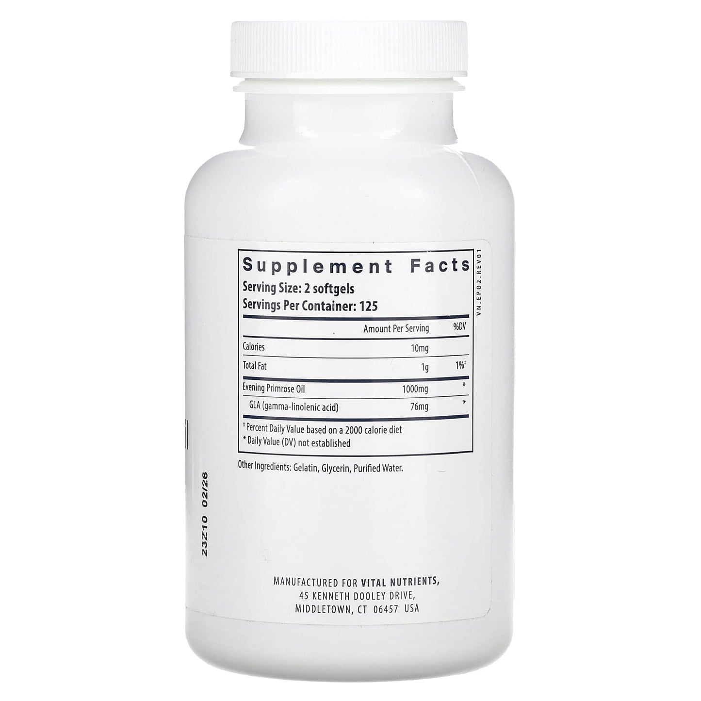 Vital Nutrients, Evening Primrose Oil, 250 Softgels - Image 2