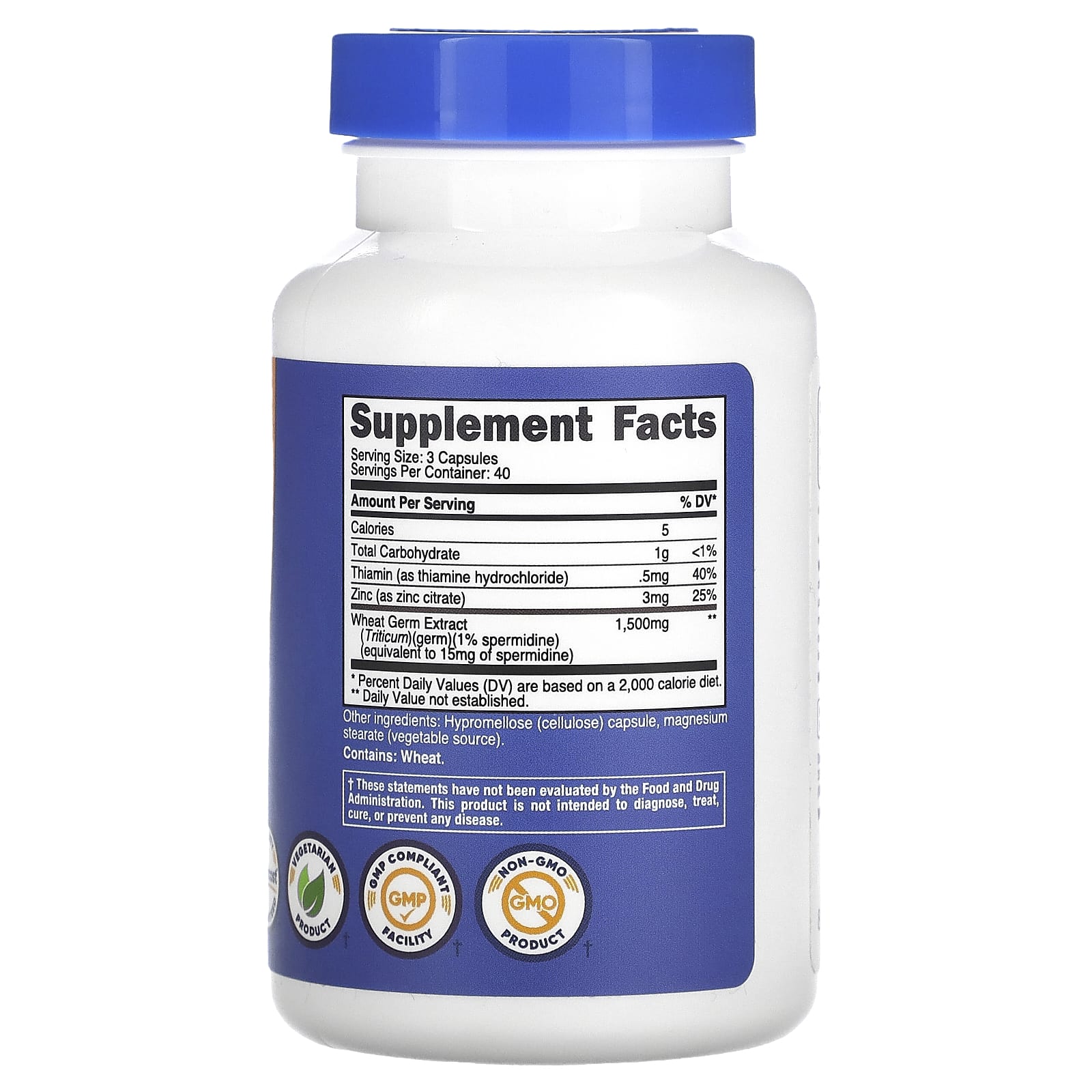 Nutricost, Spermidine Wheat Germ, 120 Capsules (500 mg per Capsule) - Image 2