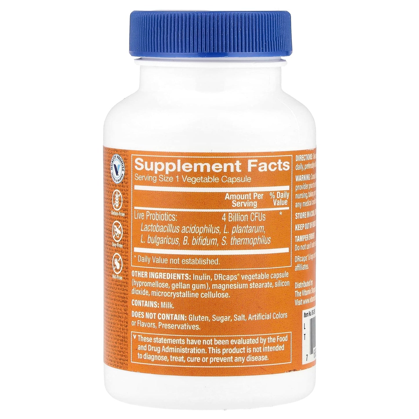 The Vitamin Shoppe, Probiotic Complex, 4 Billion, 90 Vegetable Capsules - Image 2
