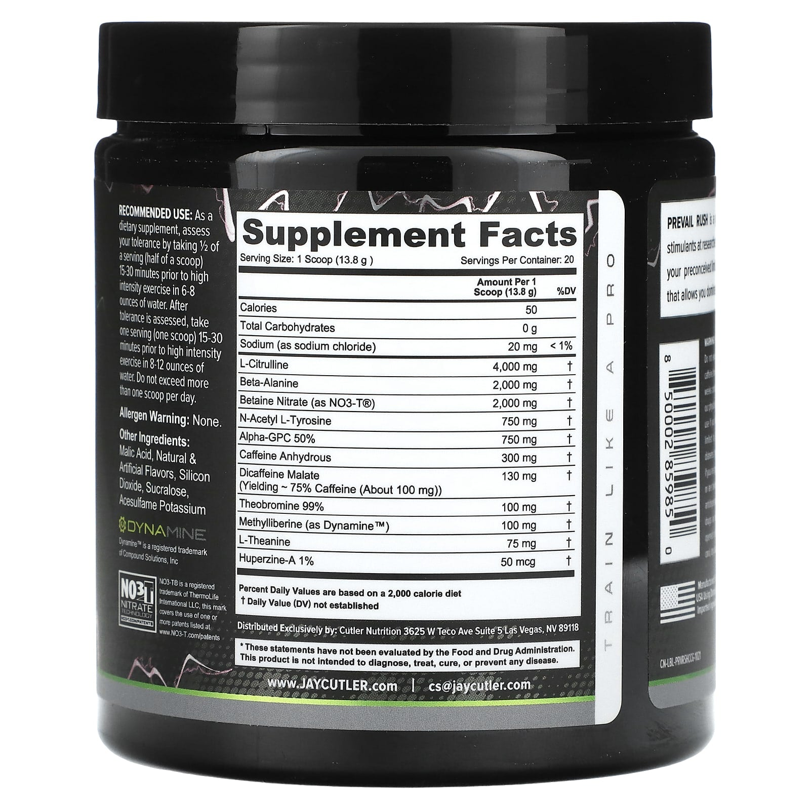 Cutler Nutrition Prevail Rush Pre-Workout: Ultimate Energy & Focus Formula - Image 2