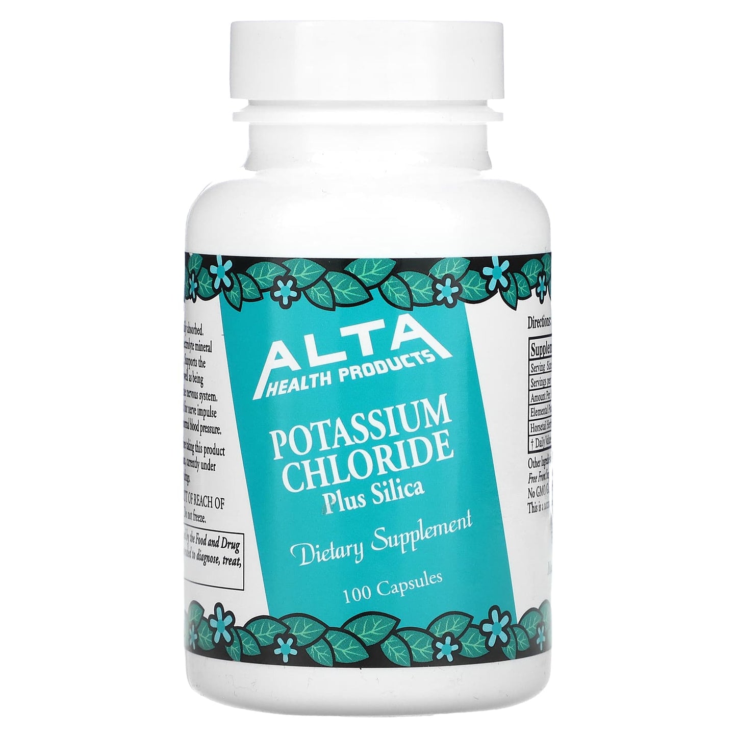 Potassium Chloride Supplement by Alta Health - 100 Capsules - Image 1