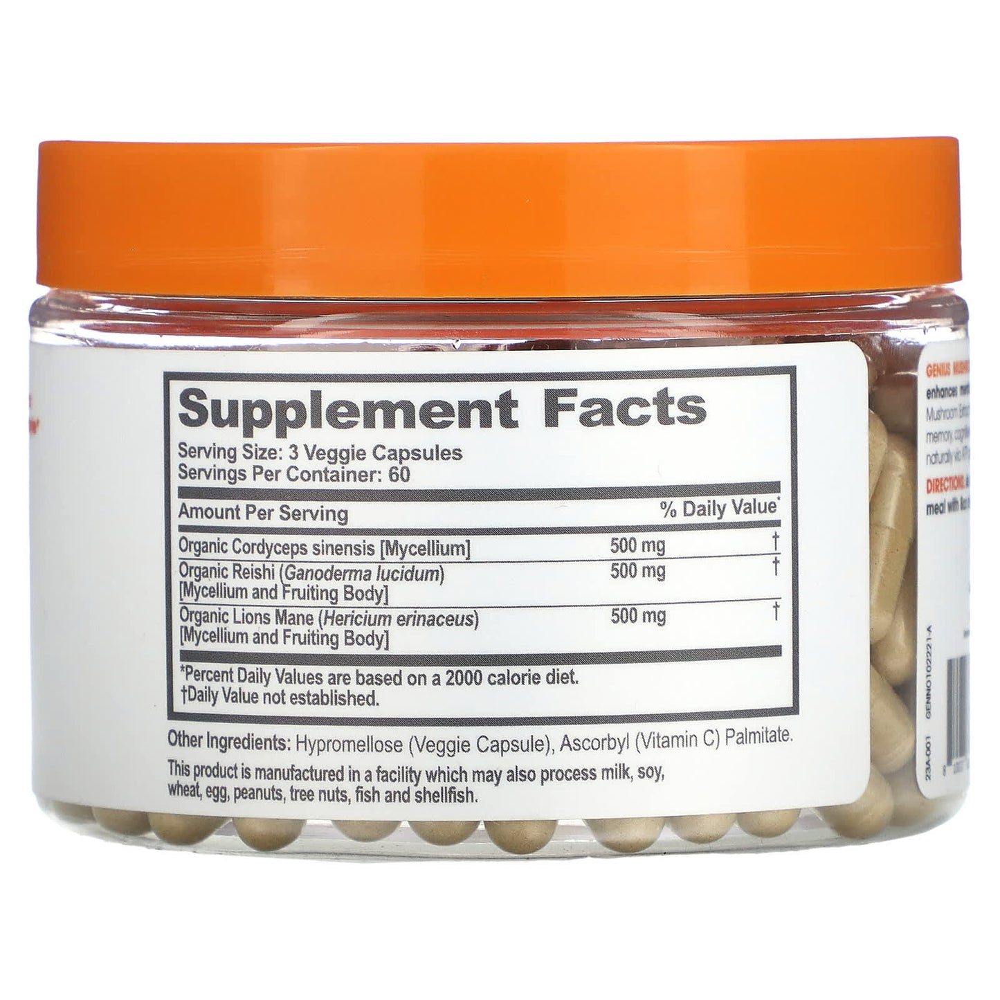 The Genius Brand, Genius Mushrooms, 180 Veggie Capsules - Image 2